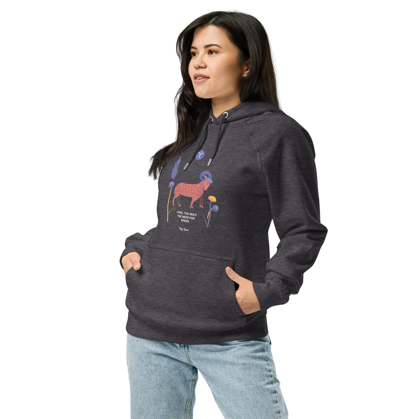 Aries Unisex Eco Raglan Hoodie Top Gun - Edition