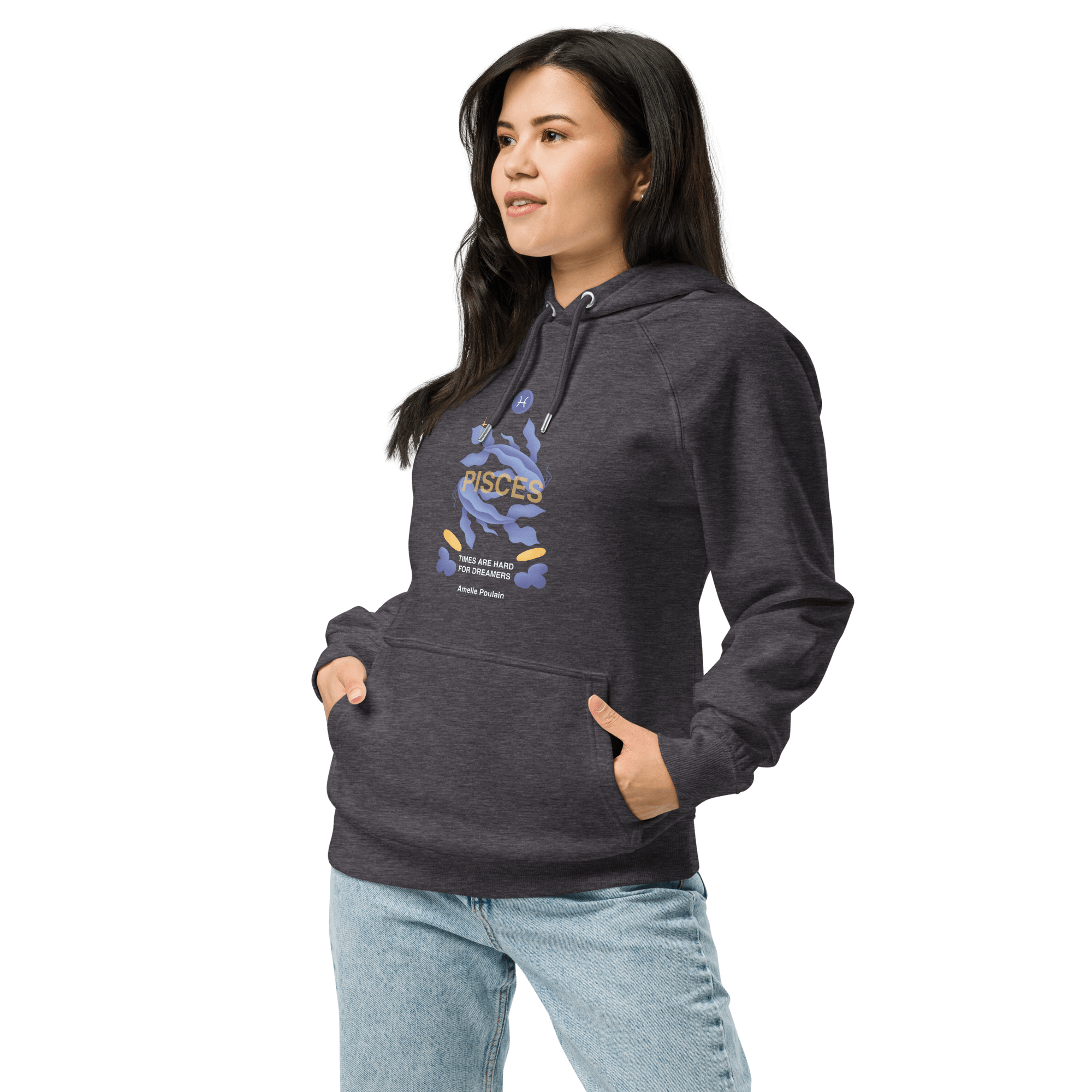 Pisces Unisex Eco Raglan Hoodie - Amelie Poulain Edition - 