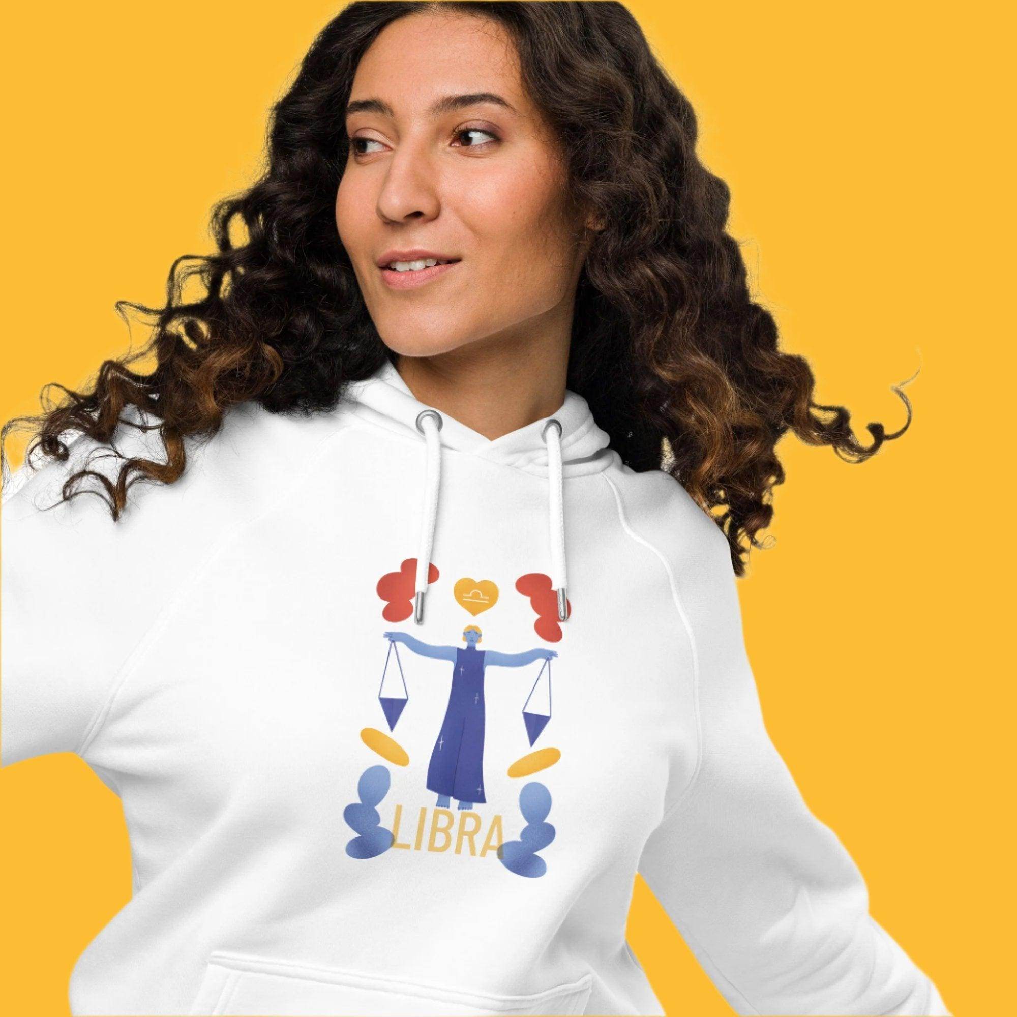 Libra Unisex Eco Raglan Hoodie - Raw Edition - 