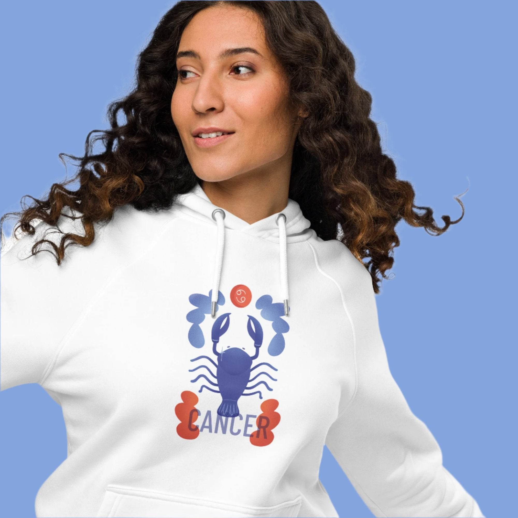 Cancer Unisex Eco Raglan Hoodie - Raw Edition - 