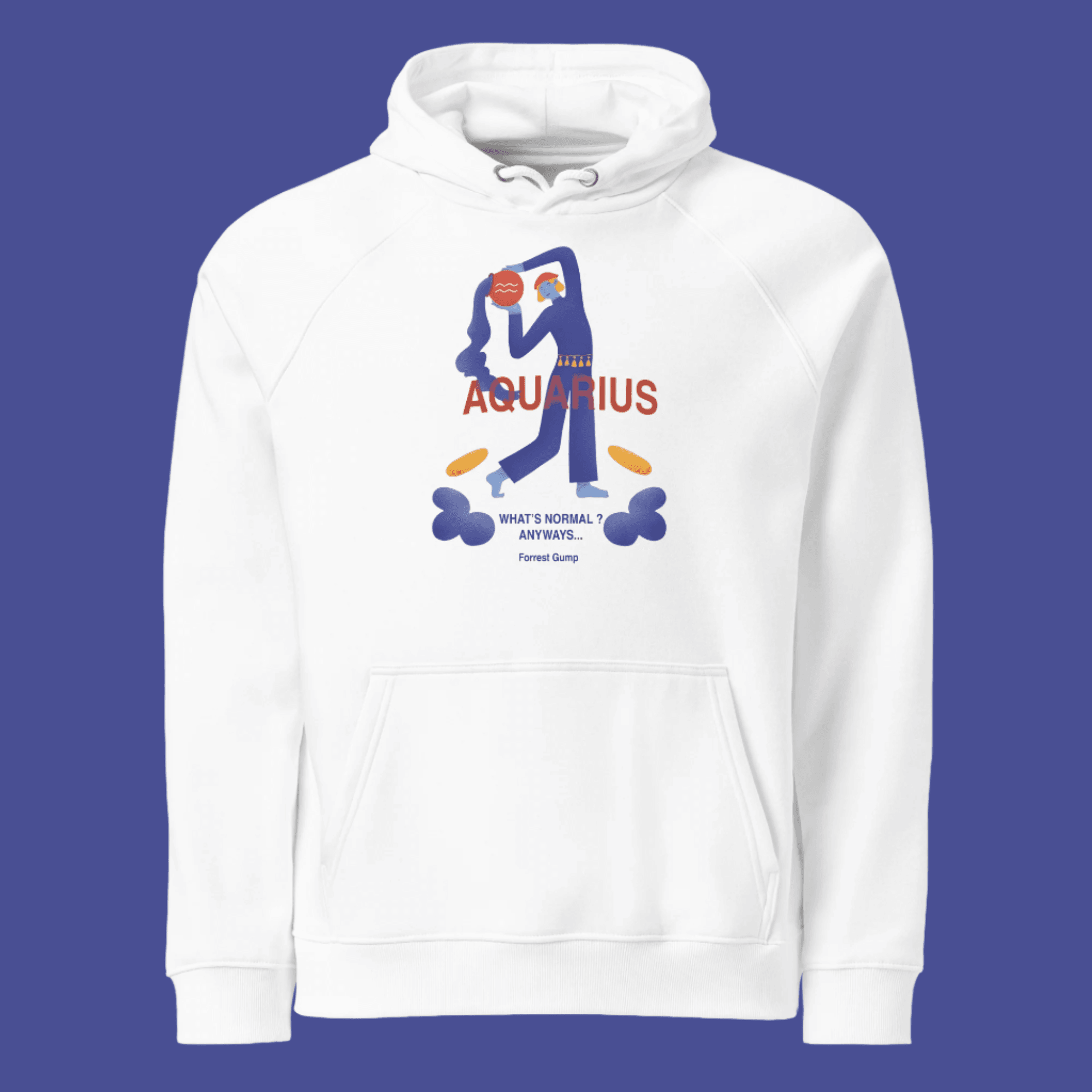 Aquarius Unisex Eco Raglan Hoodie - Forrest Gump Edition - 