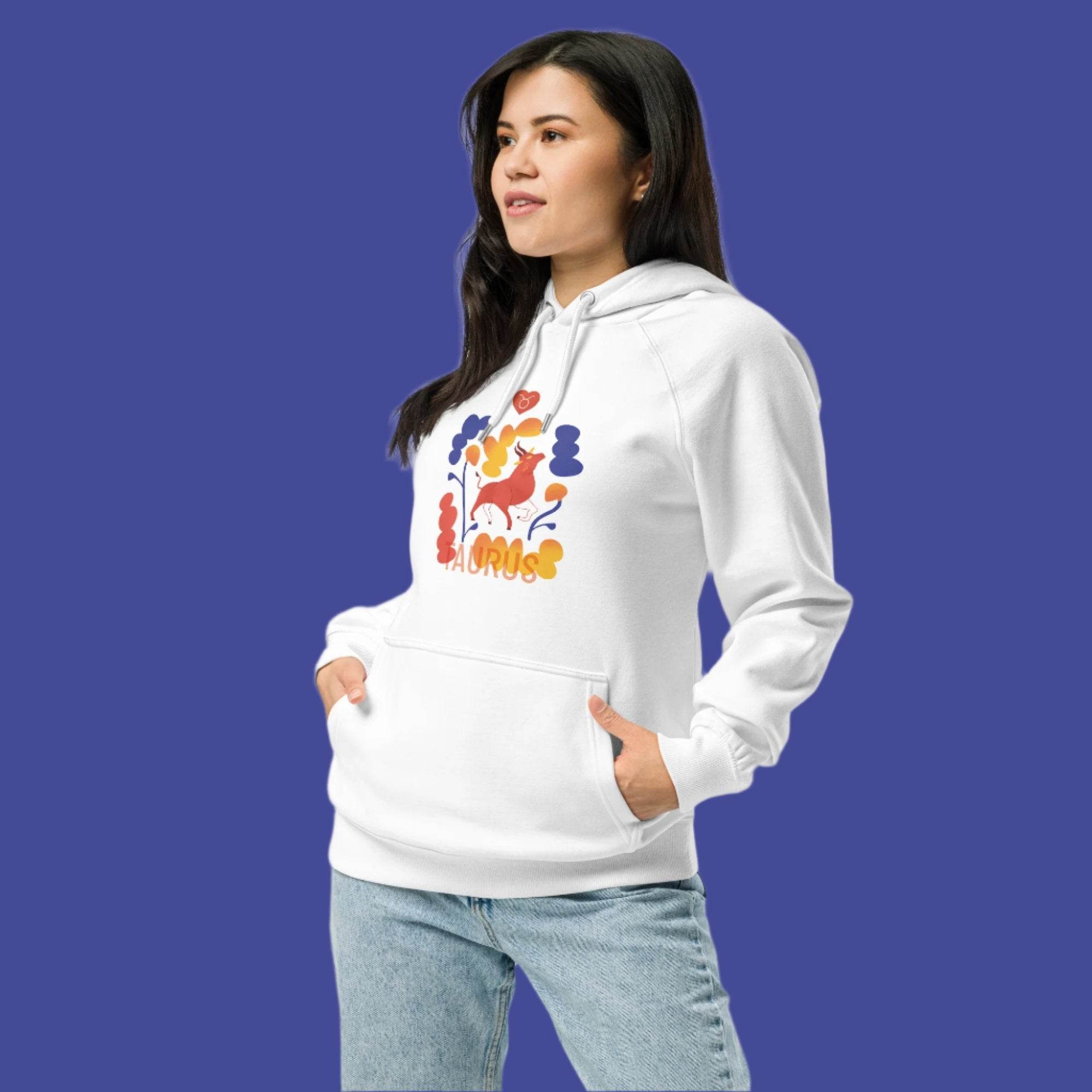 TAURUS Unisex Eco Raglan Hoodie Raw - 
