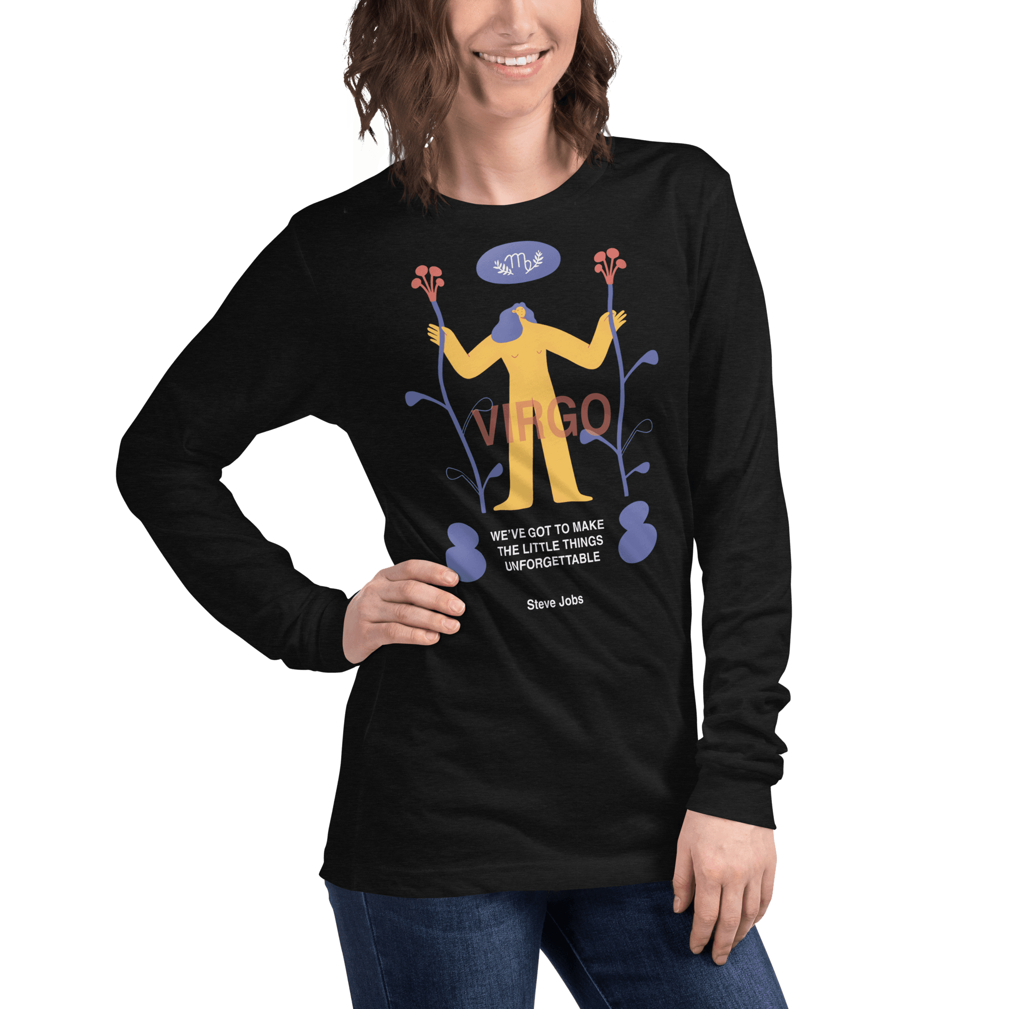 VIRGO Unisex Long Sleeve Tee Steve Jobs Edition - 