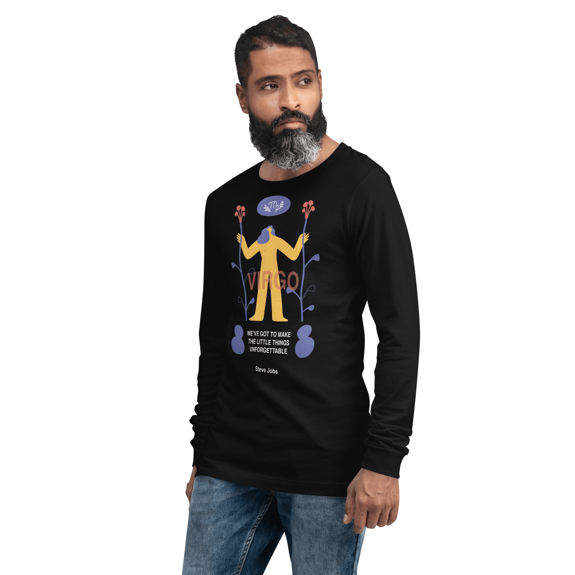 VIRGO Unisex Long Sleeve Tee Steve Jobs Edition - 