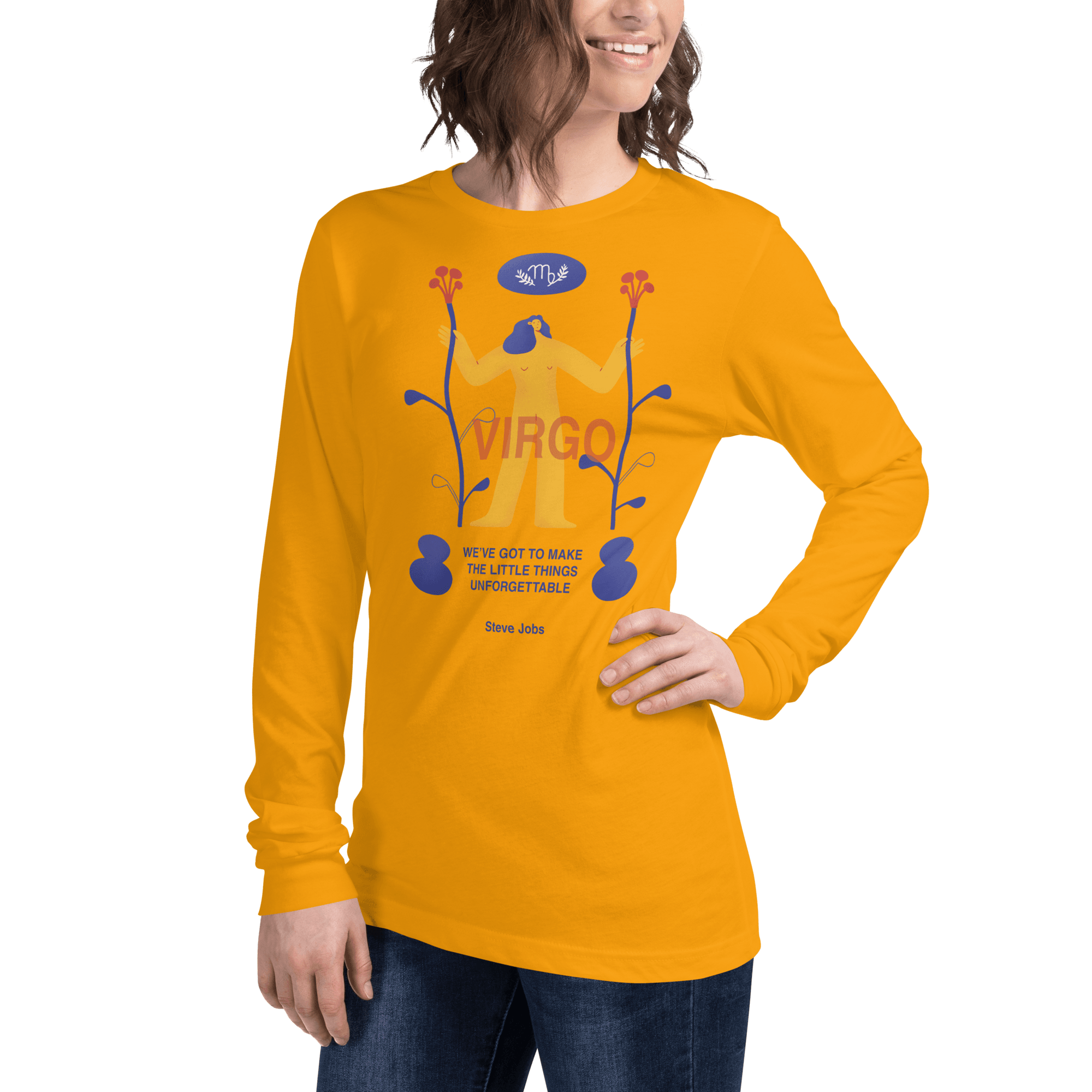 VIRGO Unisex Long Sleeve Tee Steve Jobs Edition - 