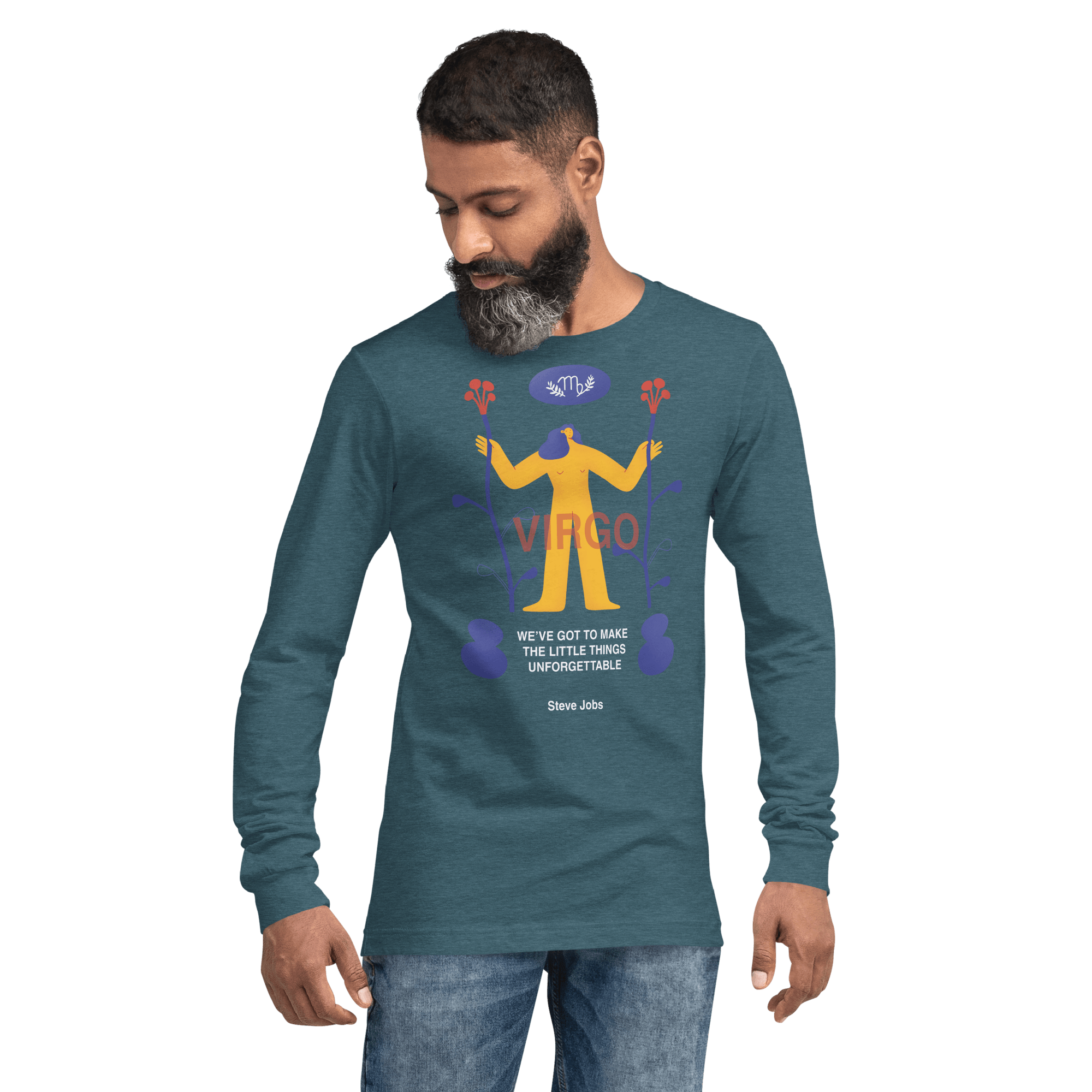 VIRGO Unisex Long Sleeve Tee Steve Jobs Edition - 