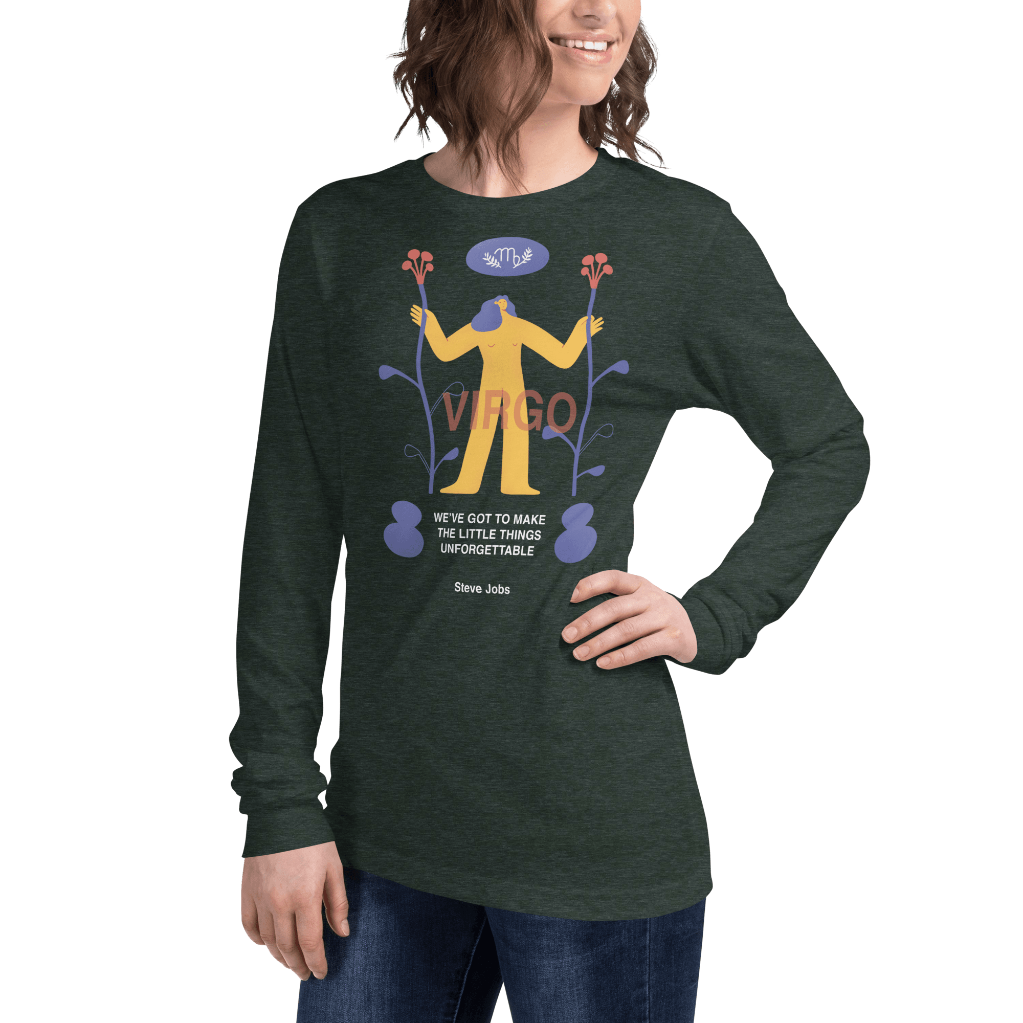 VIRGO Unisex Long Sleeve Tee Steve Jobs Edition - 