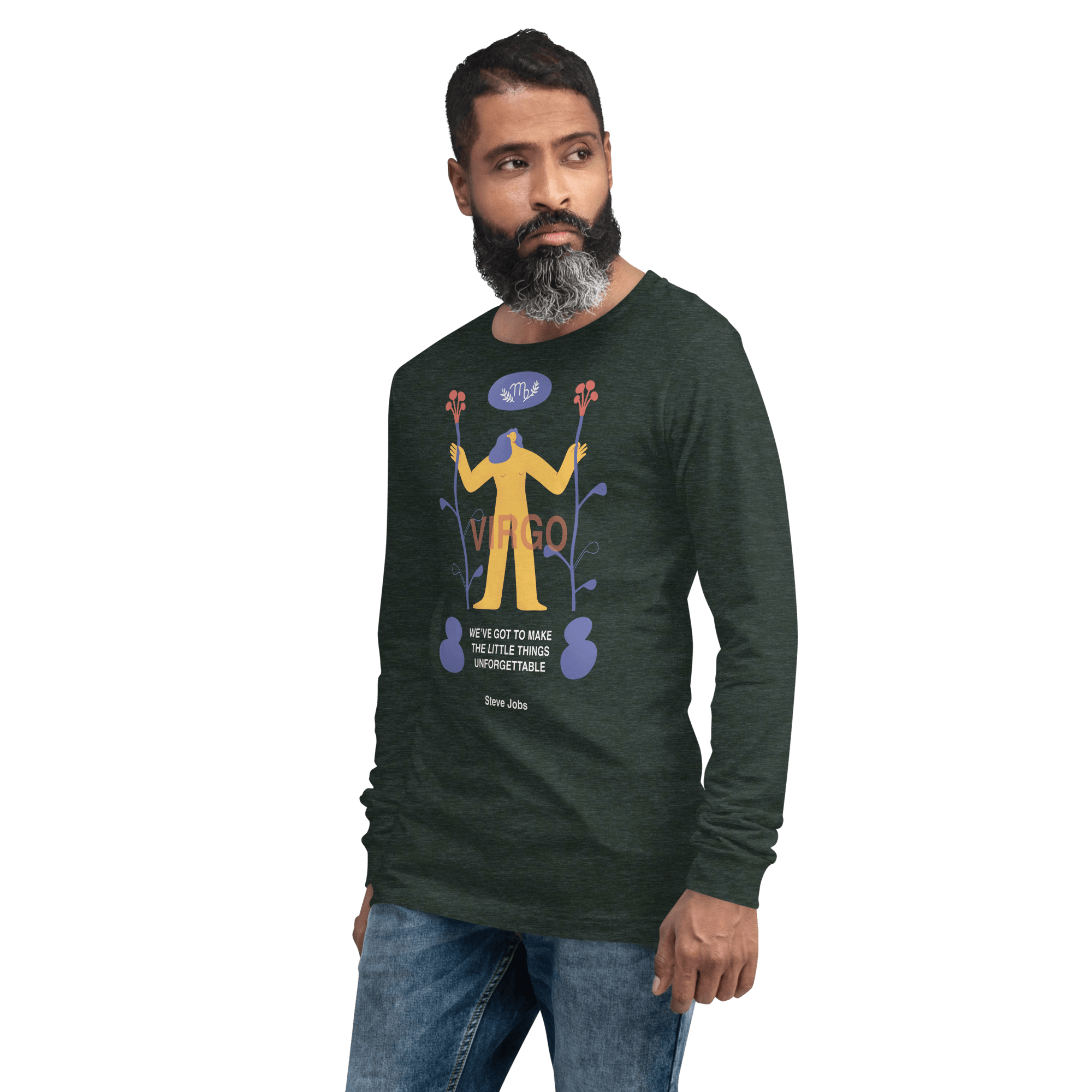 VIRGO Unisex Long Sleeve Tee Steve Jobs Edition - 