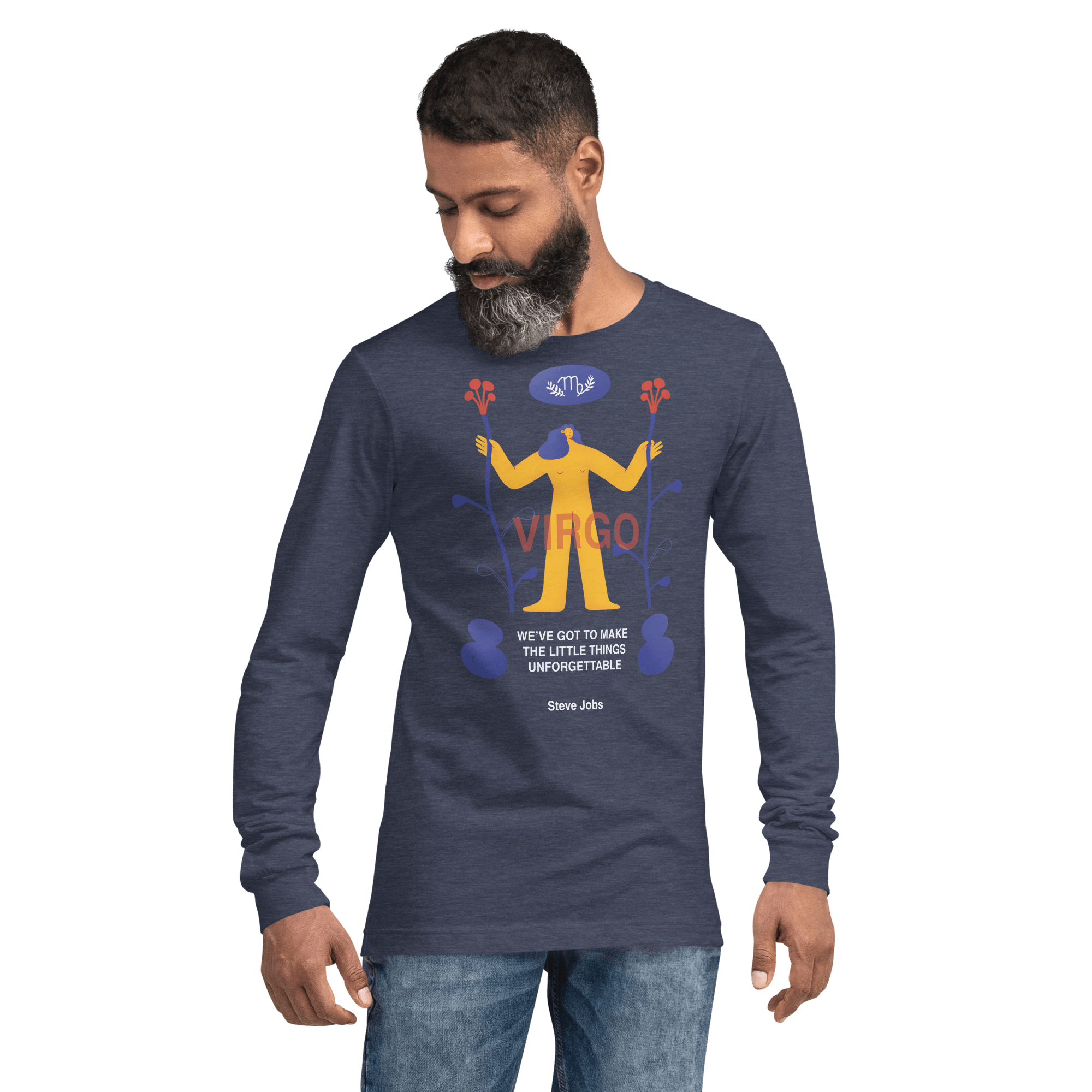 VIRGO Unisex Long Sleeve Tee Steve Jobs Edition - 