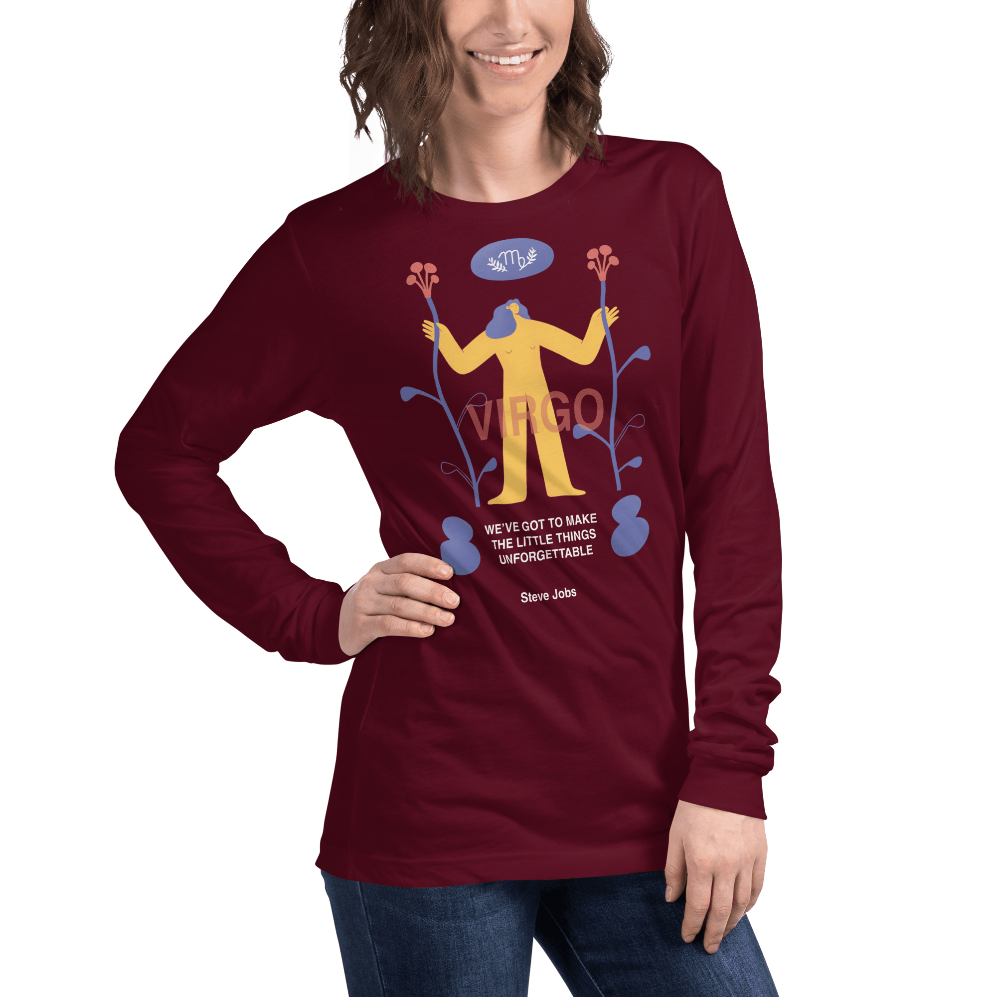 VIRGO Unisex Long Sleeve Tee Steve Jobs Edition - 
