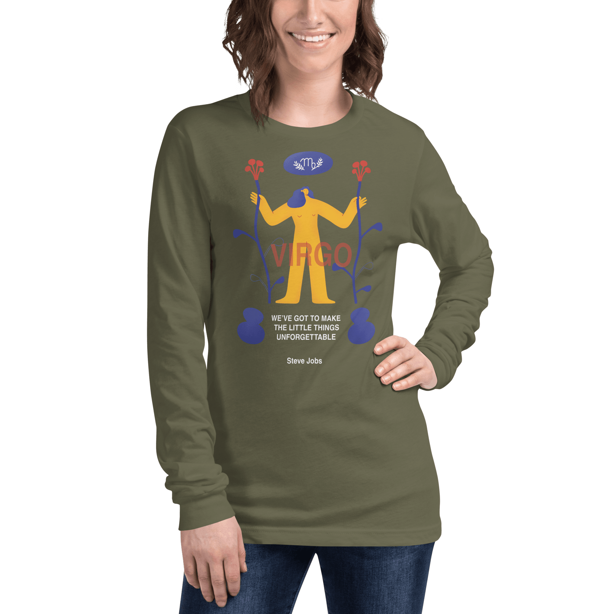 VIRGO Unisex Long Sleeve Tee Steve Jobs Edition - 