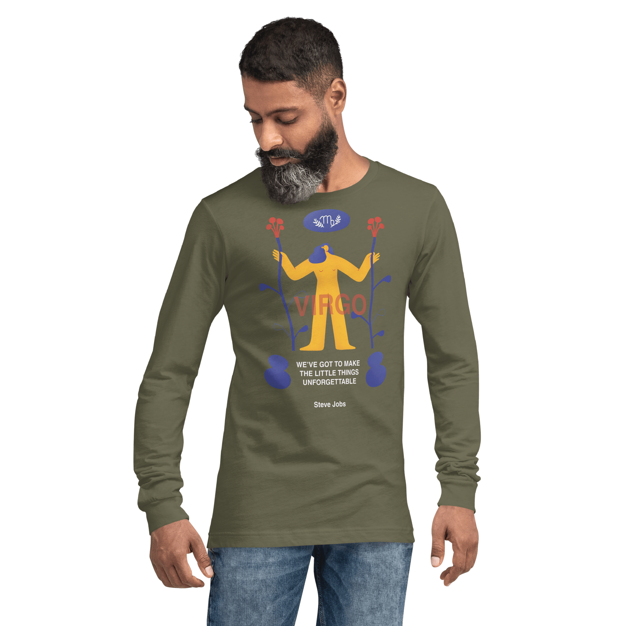 VIRGO Unisex Long Sleeve Tee Steve Jobs Edition - 