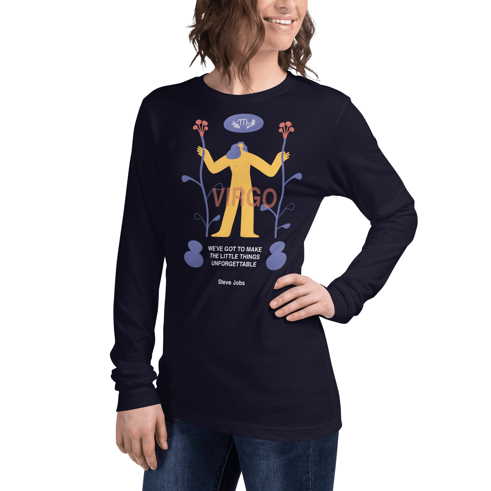 VIRGO Unisex Long Sleeve Tee Steve Jobs Edition - 