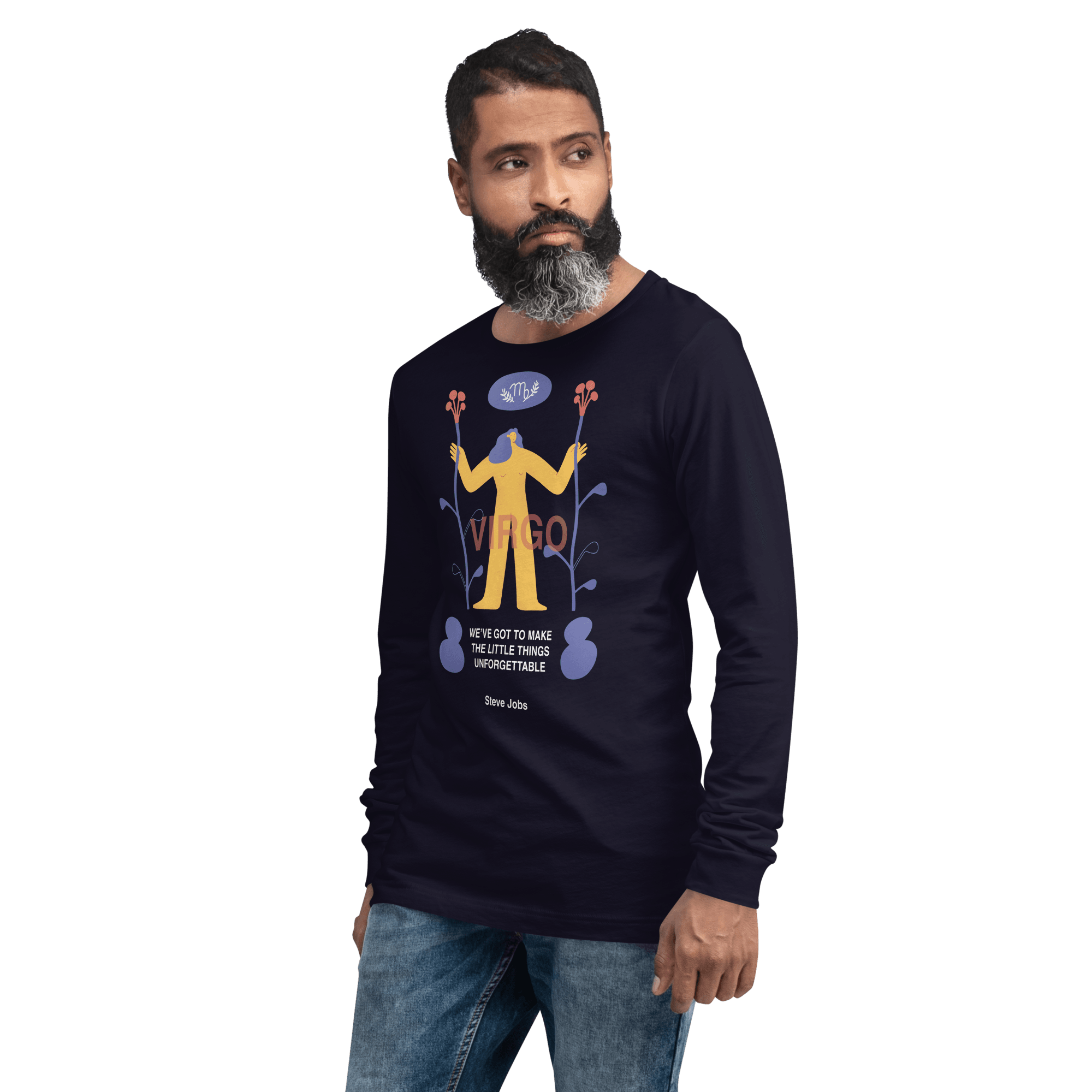 VIRGO Unisex Long Sleeve Tee Steve Jobs Edition - 