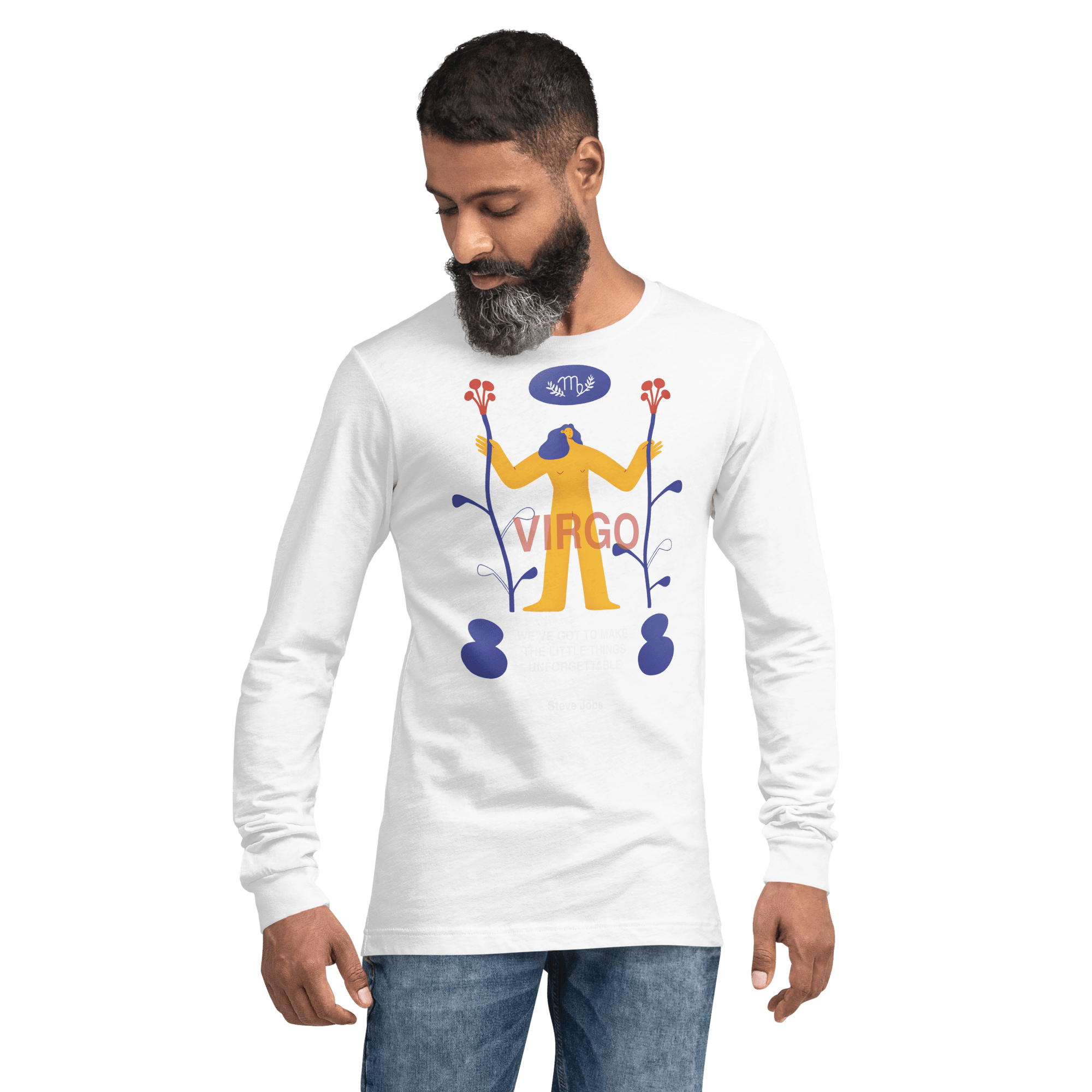 VIRGO Unisex Long Sleeve Tee Steve Jobs Edition - 