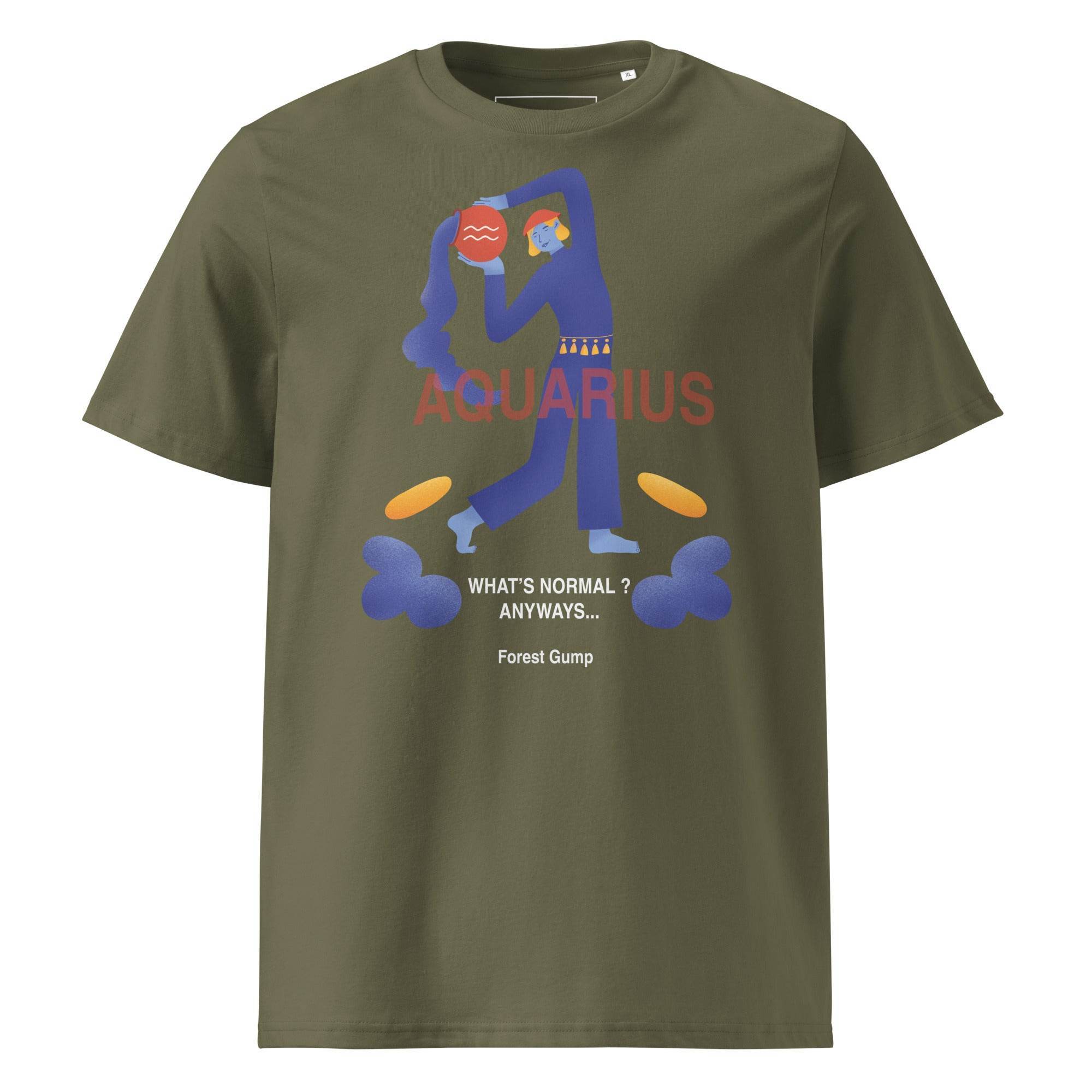 Aquarius Unisex Organic Cotton T-Shirt - Forrest Gump Edition (New Layout) - Black / S