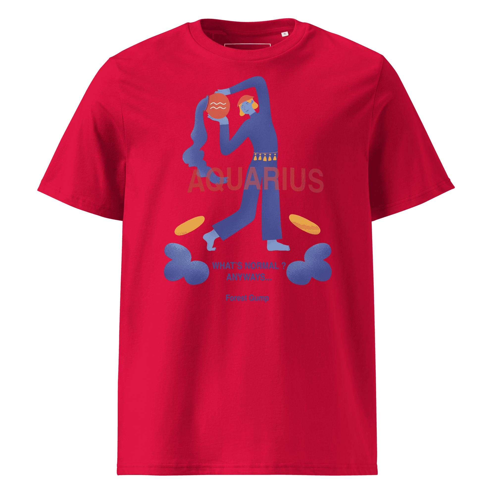 Aquarius Unisex Organic Cotton T-Shirt - Forrest Gump Edition (New Layout) - Black / S