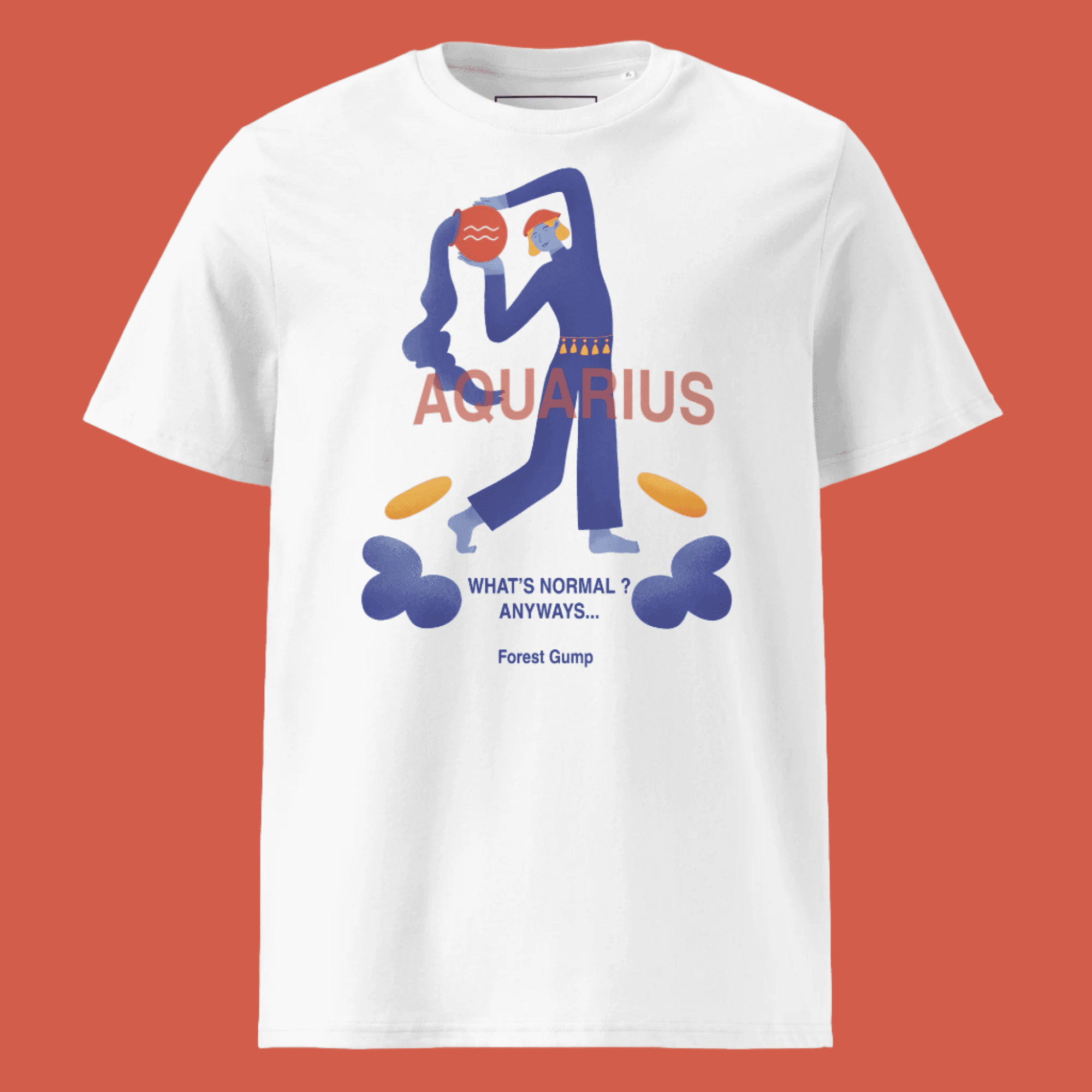 Aquarius Unisex Organic Cotton T-Shirt - Forrest Gump Edition (New Layout) - Black / S