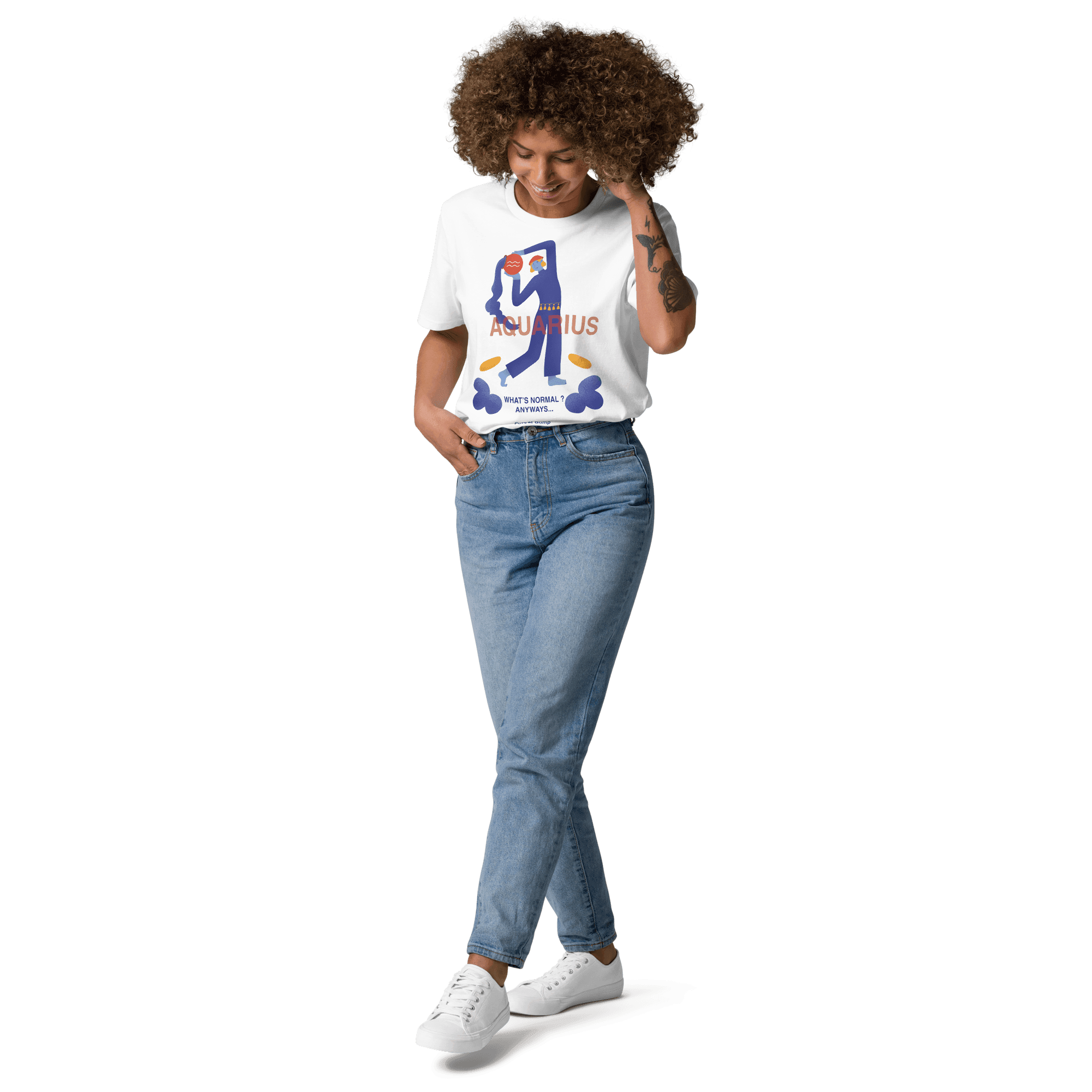 Aquarius Unisex Organic Cotton T-Shirt - Forrest Gump Edition (New Layout) - Black / S