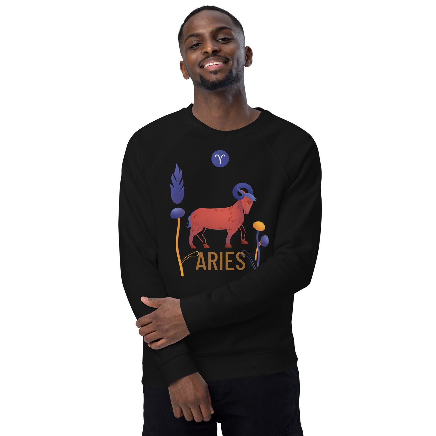 Aries Unisex Organic Raglan Sweatshirt Raw