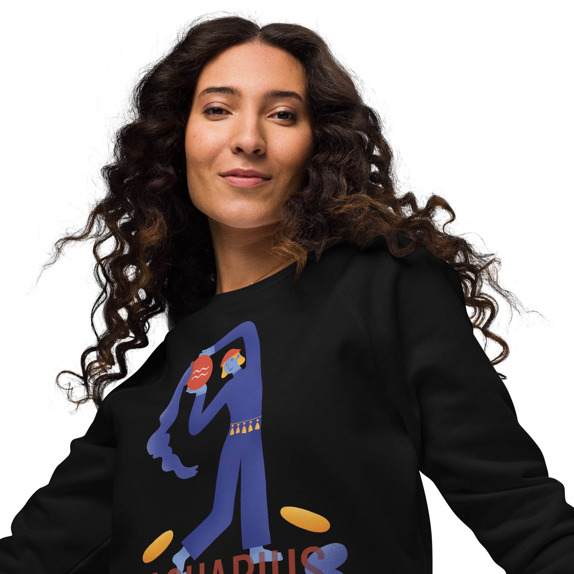 Aquarius Unisex Organic Raglan Sweatshirt - Raw Edition - 