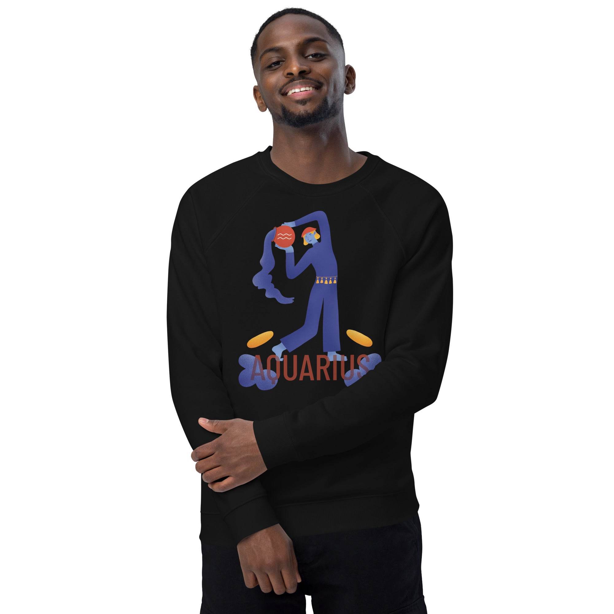 Aquarius Unisex Organic Raglan Sweatshirt - Raw Edition - 