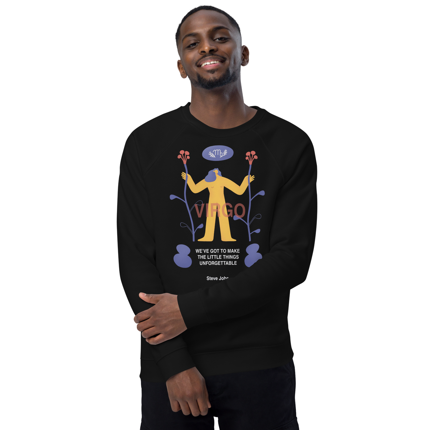 Virgo Unisex Organic Raglan Sweatshirt - Steve Jobs Edition