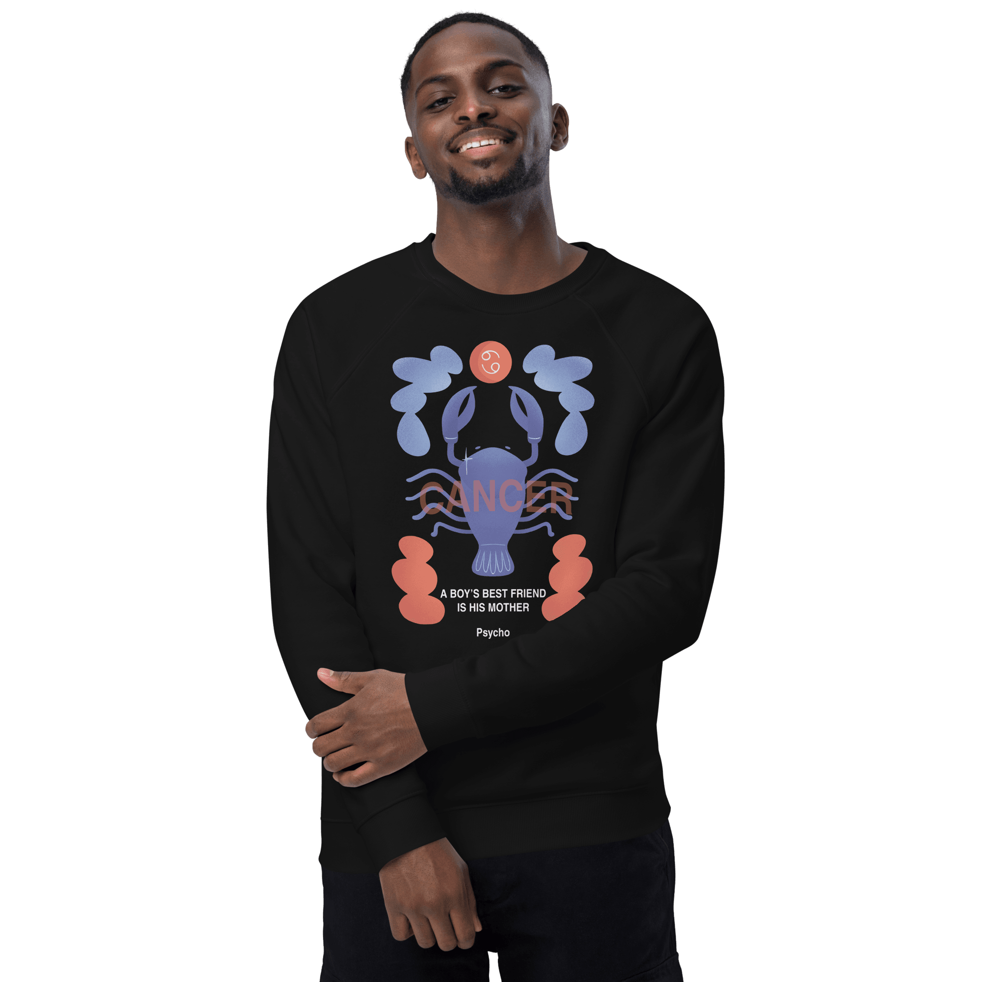 Cancer Unisex Organic Raglan Sweatshirt - Psycho Edition - 