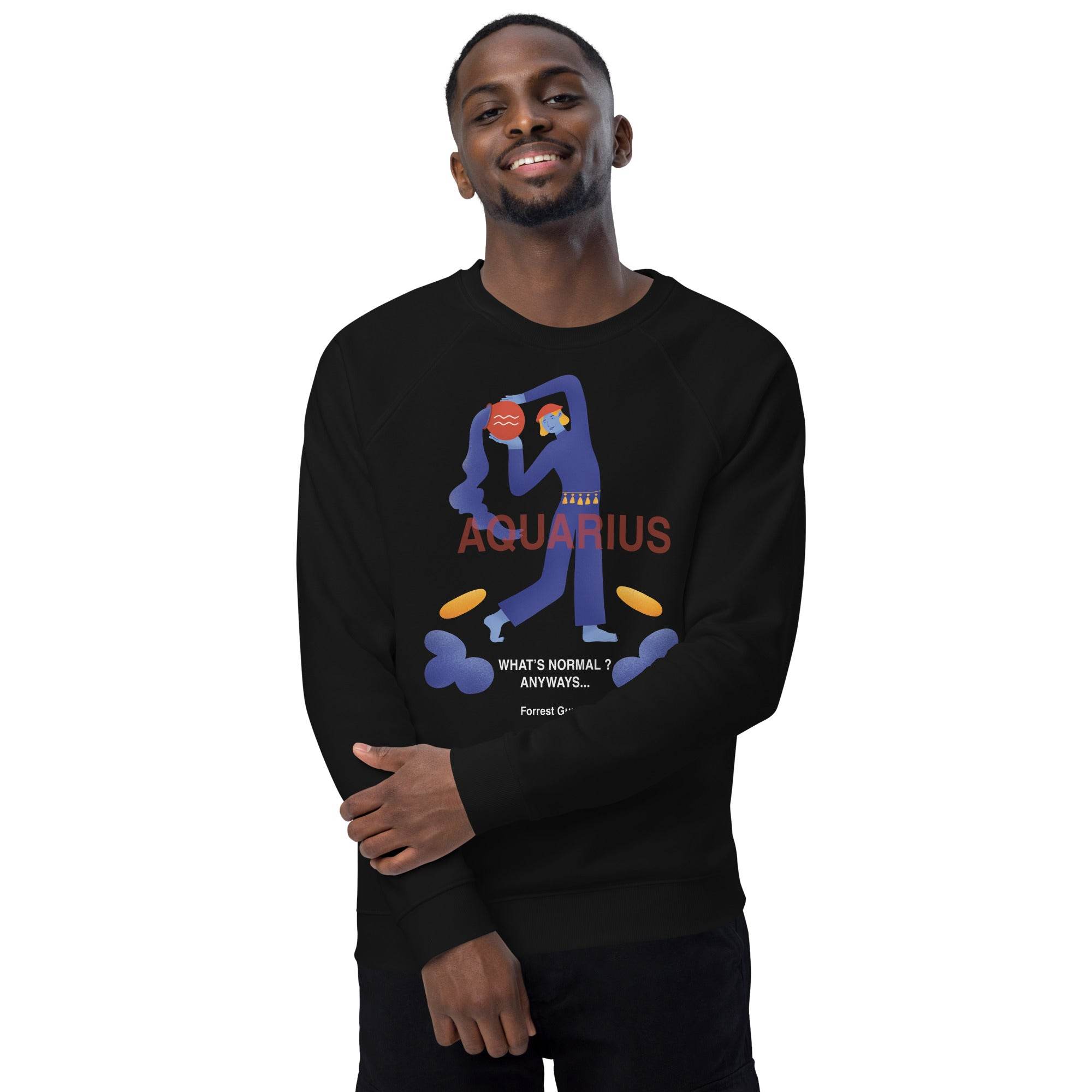 Aquarius Unisex Organic Raglan Sweatshirt - Forrest Gump Edition - 