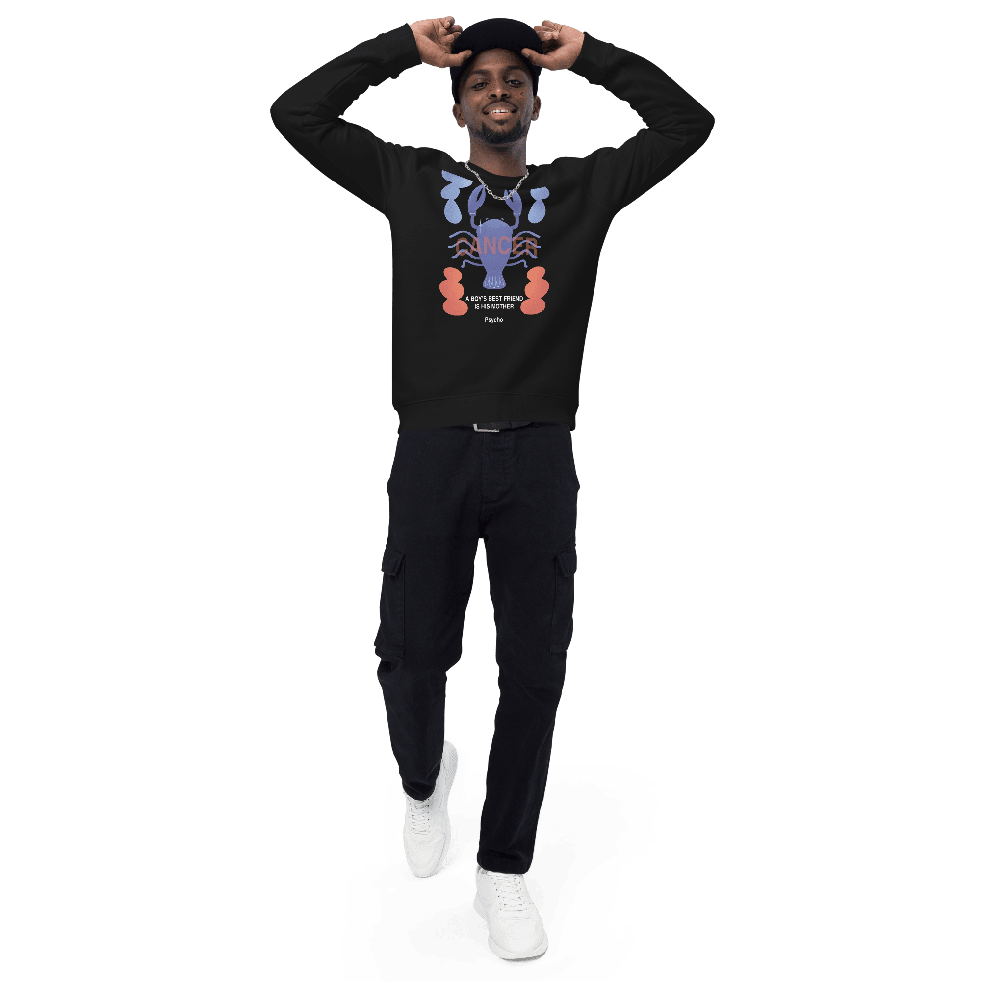 Cancer Unisex Organic Raglan Sweatshirt - Psycho Edition - 