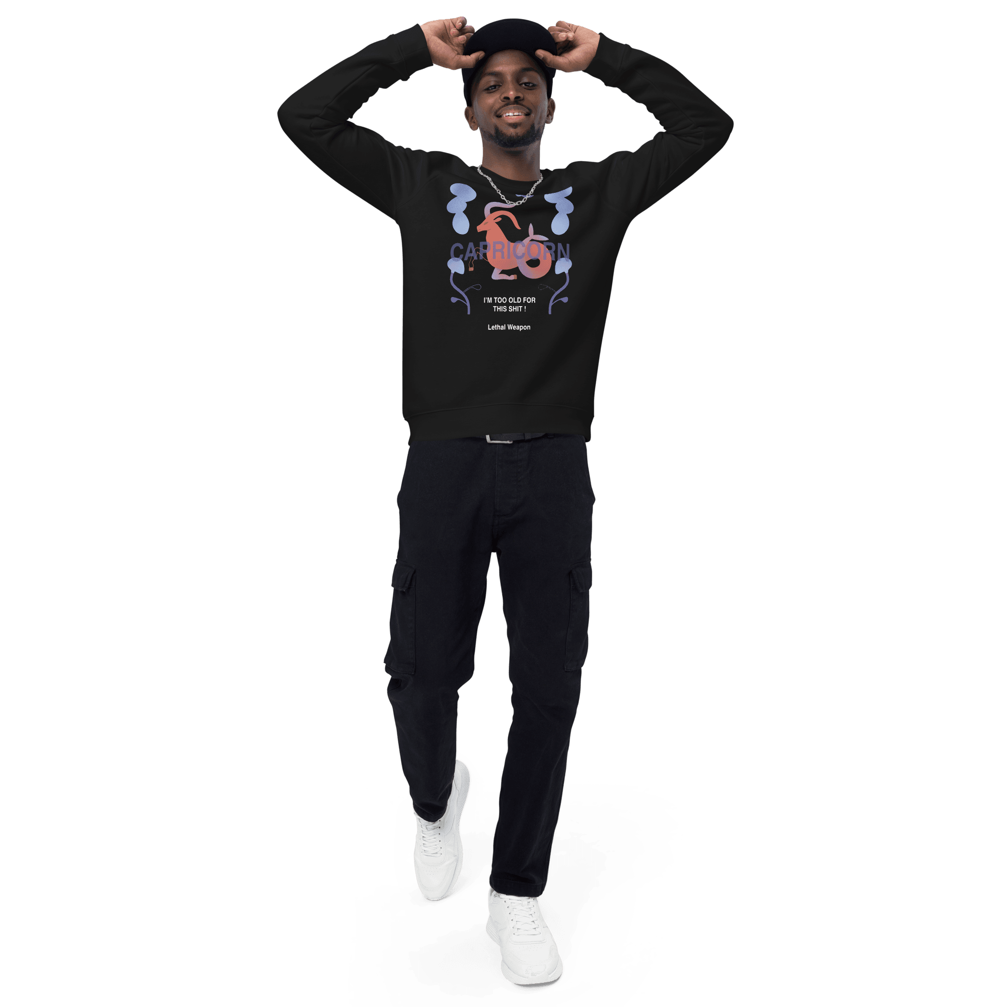 Capricorn Unisex Organic Raglan Sweatshirt - Lethal Weapon Edition - 