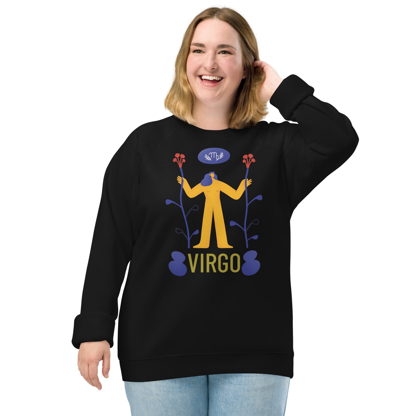 Virgo Unisex Organic Raglan Sweatshirt - Raw Edition