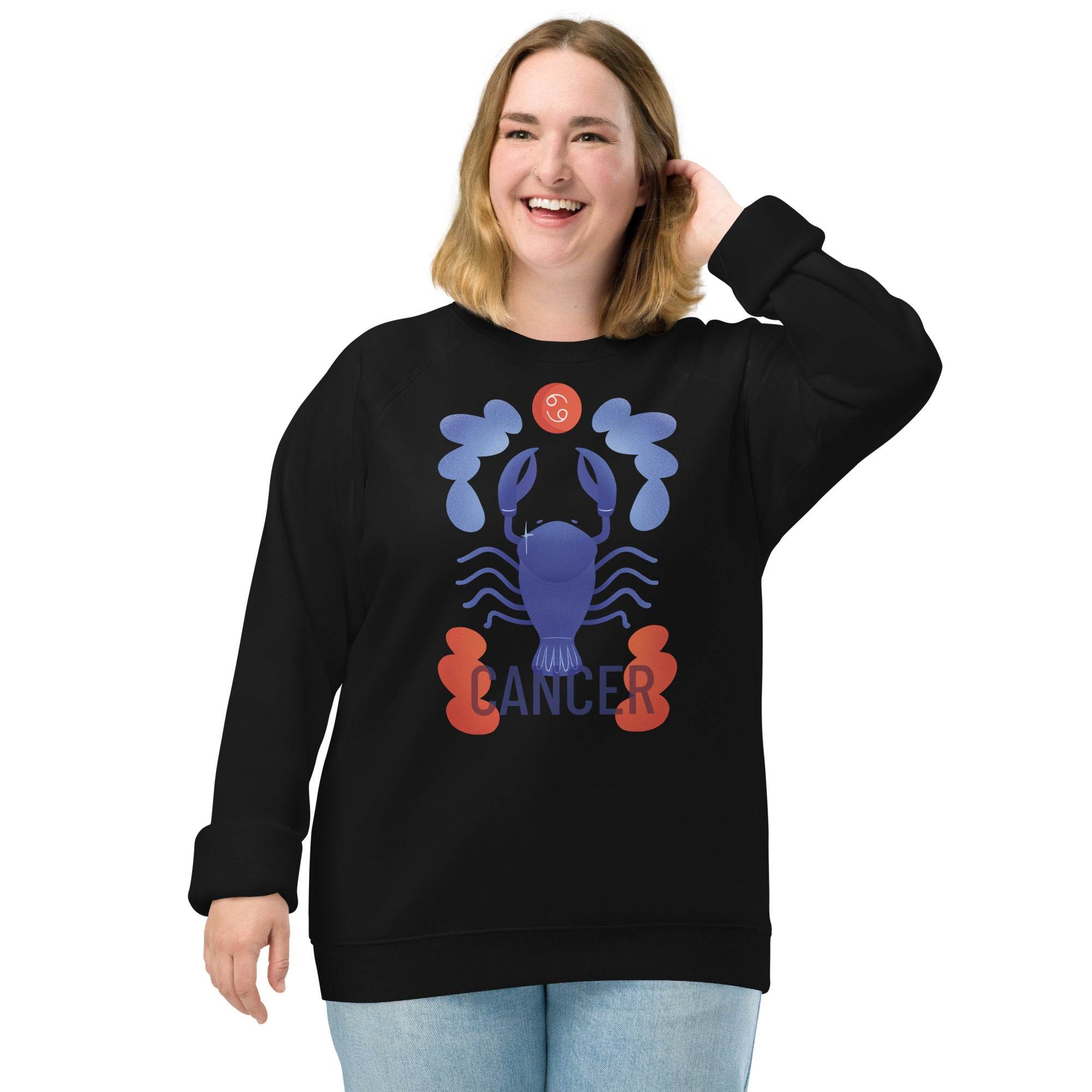Cancer Unisex Organic Raglan Sweatshirt - Raw Edition - 