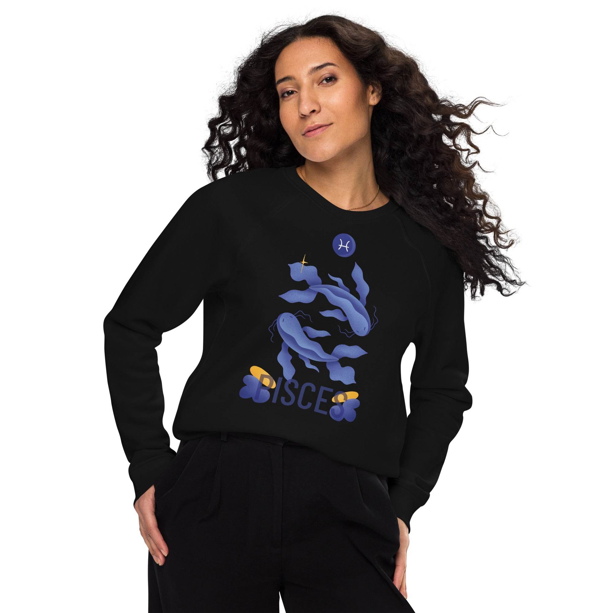 Pisces Unisex Organic Raglan Sweatshirt - Raw Edition - 