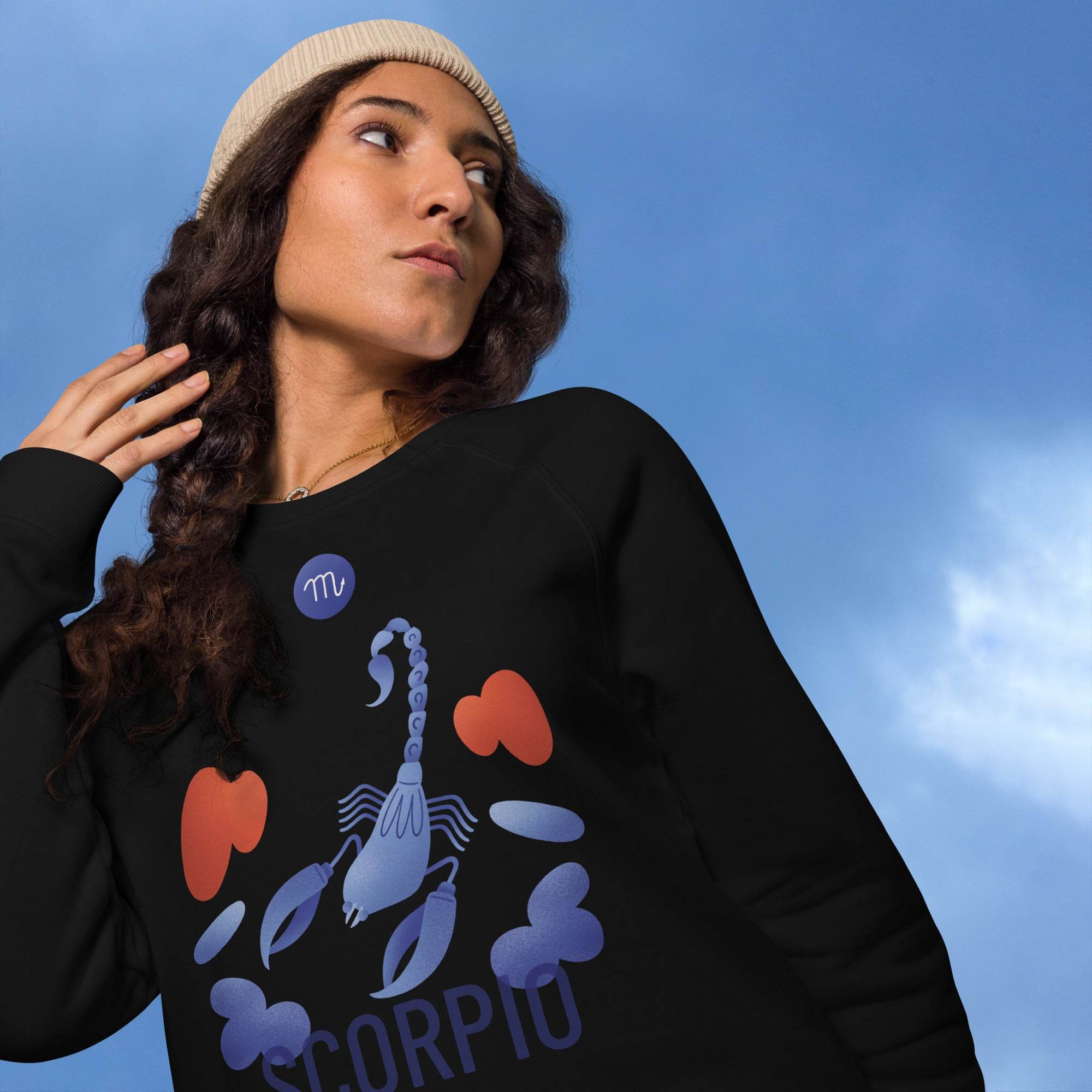 Scorpio Unisex Organic Raglan Sweatshirt - Raw Edition - 