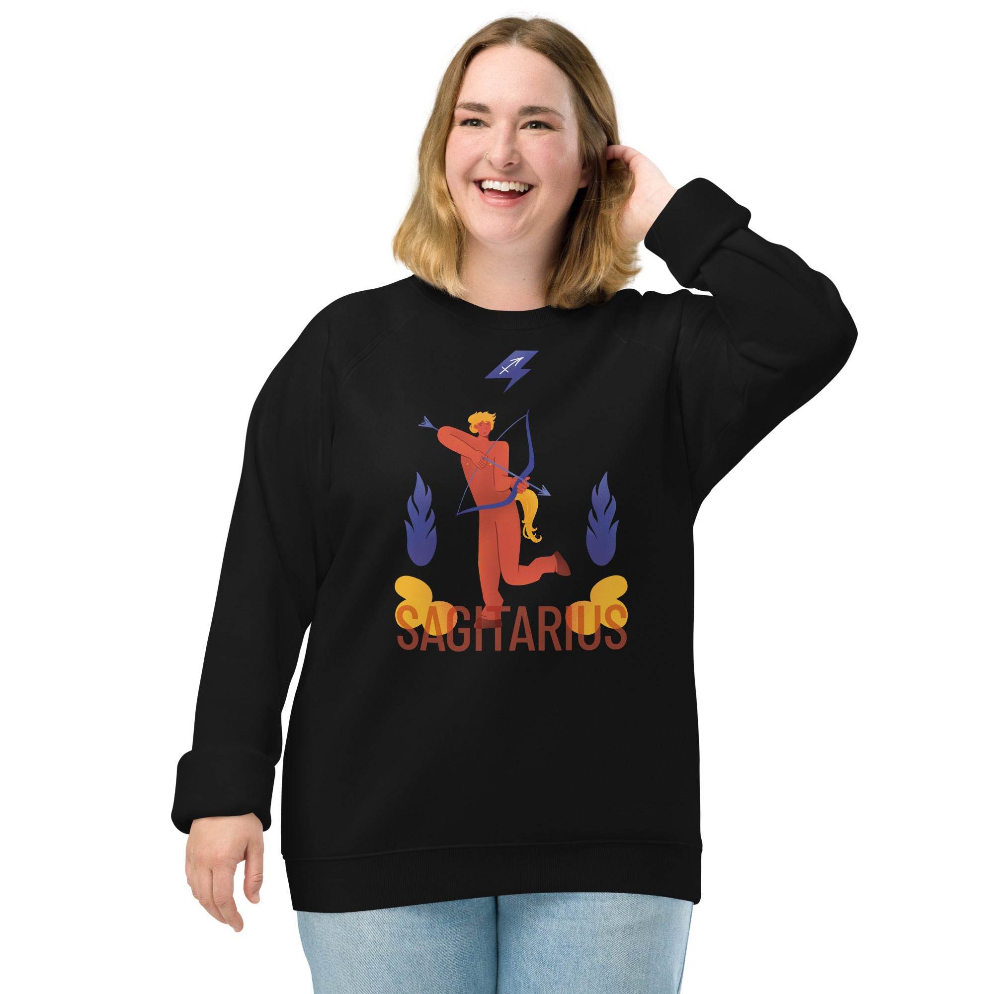 Sagittarius Unisex Organic Raglan Sweatshirt - Raw Edition - 