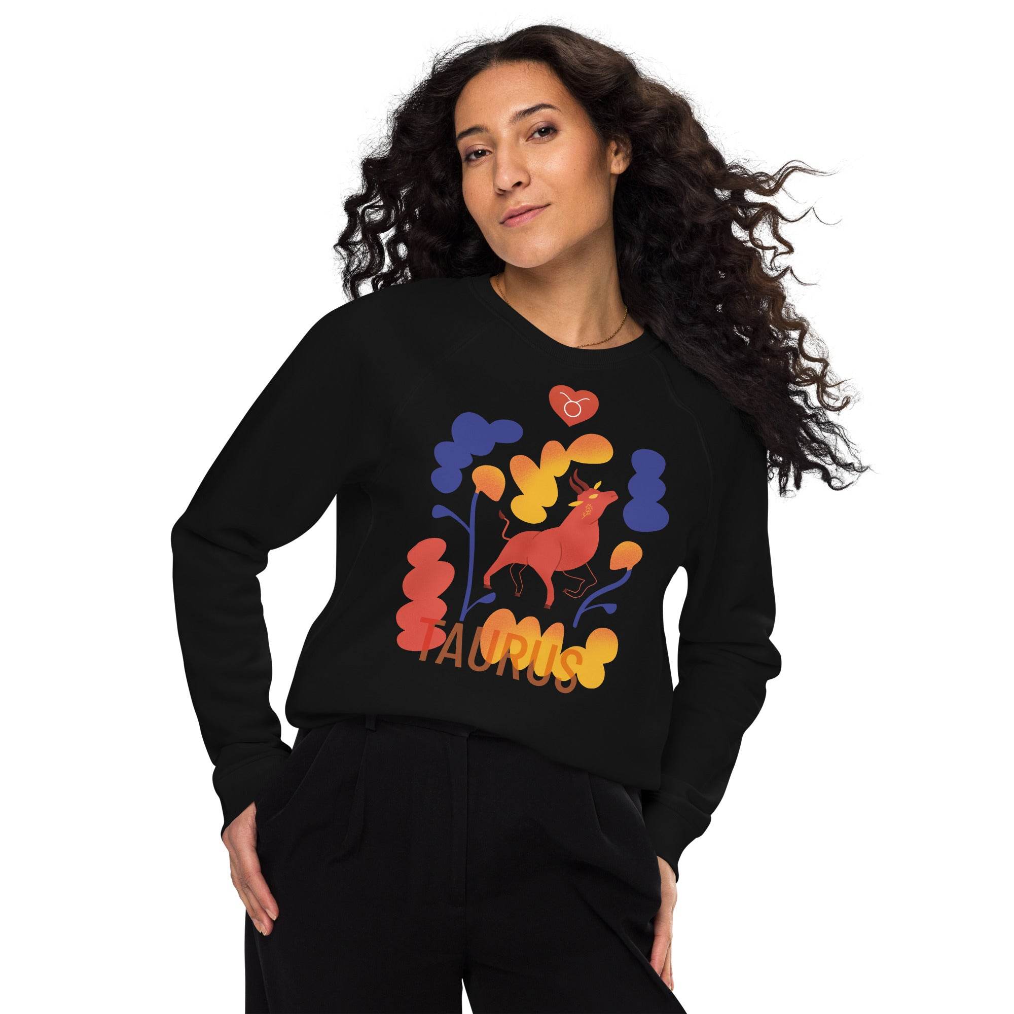 TAURUS Unisex Organic Raglan Sweatshirt Raw - 