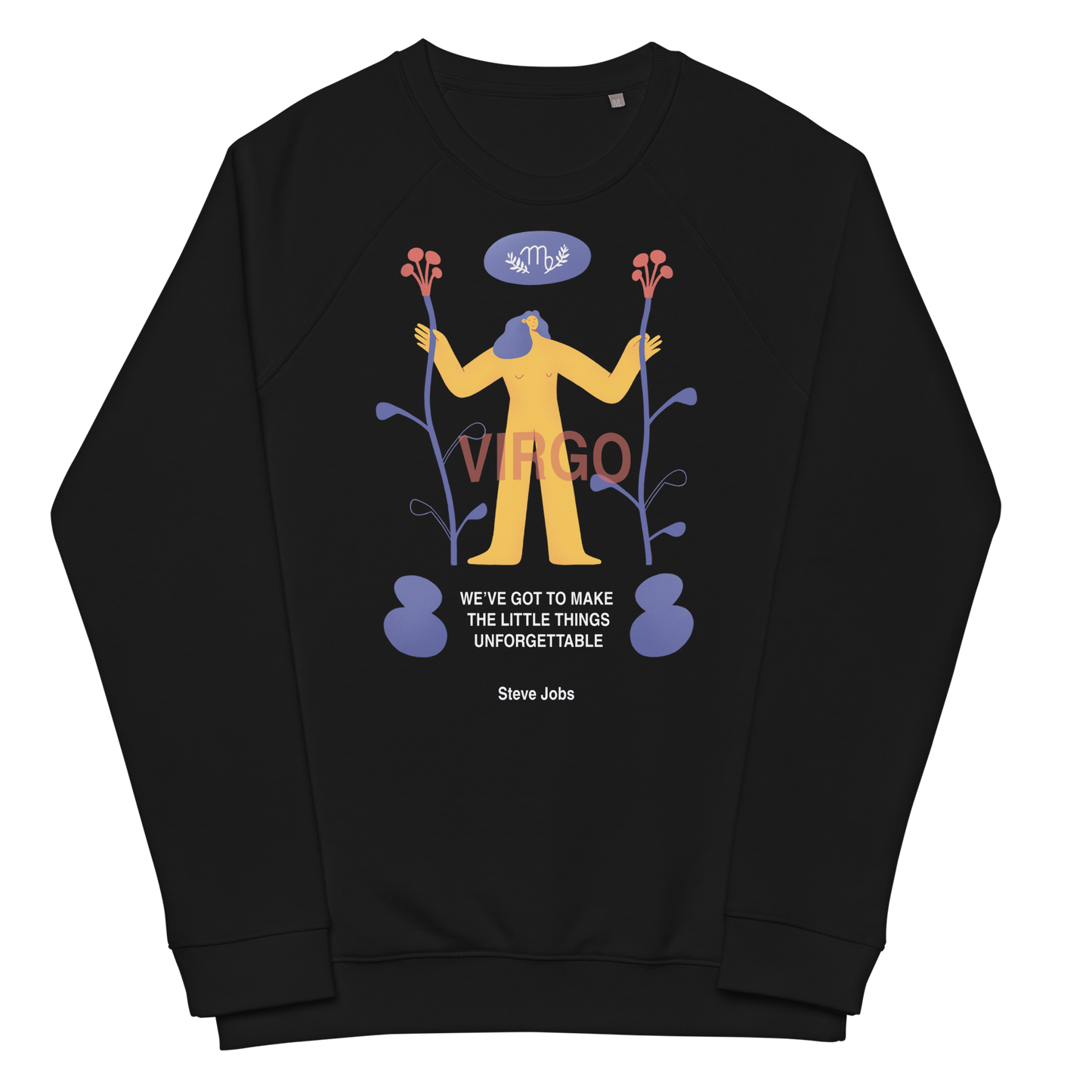 Virgo Unisex Organic Raglan Sweatshirt - Steve Jobs Edition