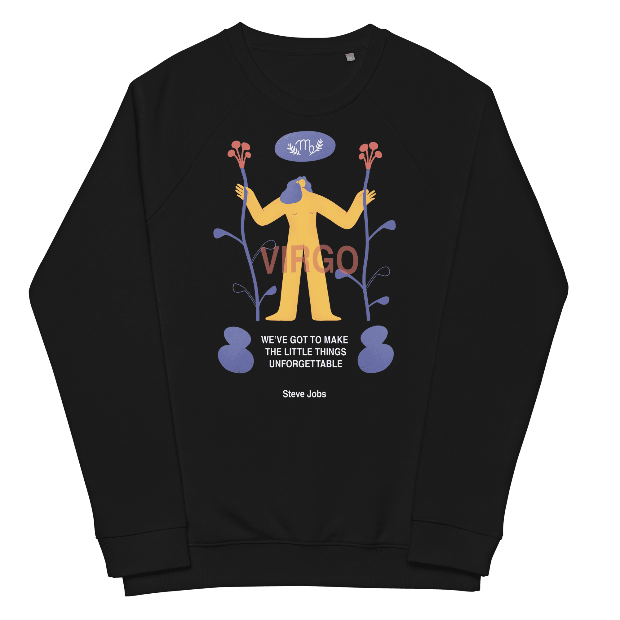 Virgo Unisex Organic Raglan Sweatshirt - Steve Jobs Edition - 