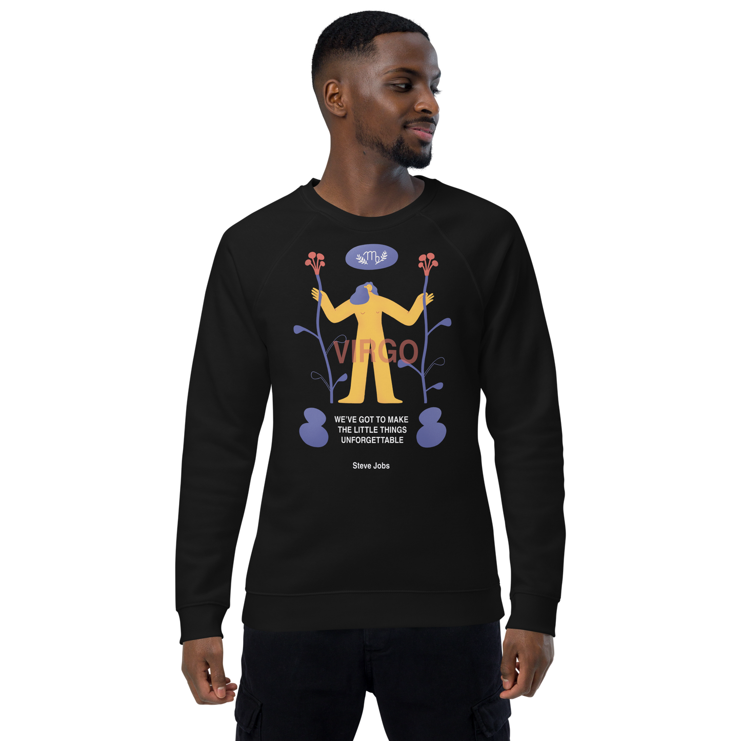 Virgo Unisex Organic Raglan Sweatshirt - Steve Jobs Edition