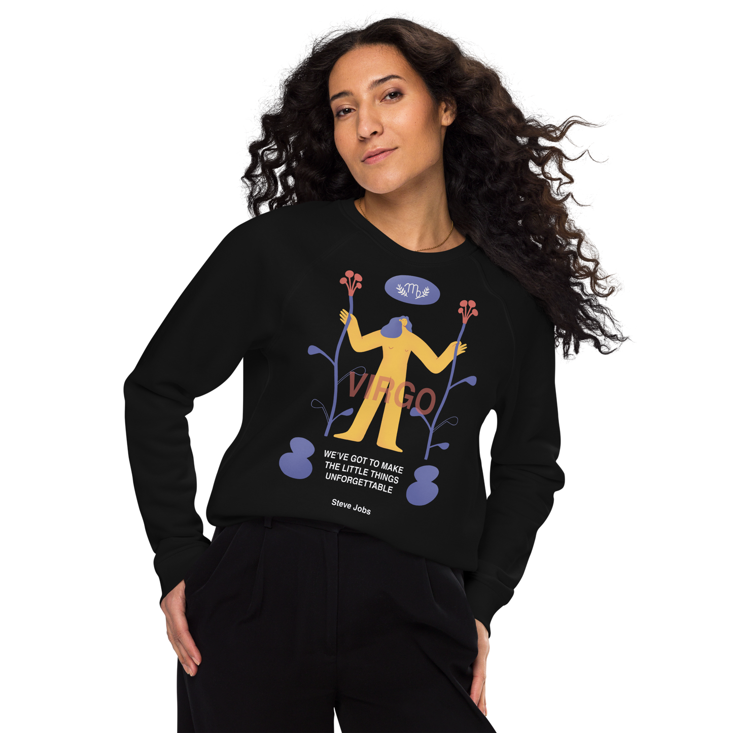 Virgo Unisex Organic Raglan Sweatshirt - Steve Jobs Edition