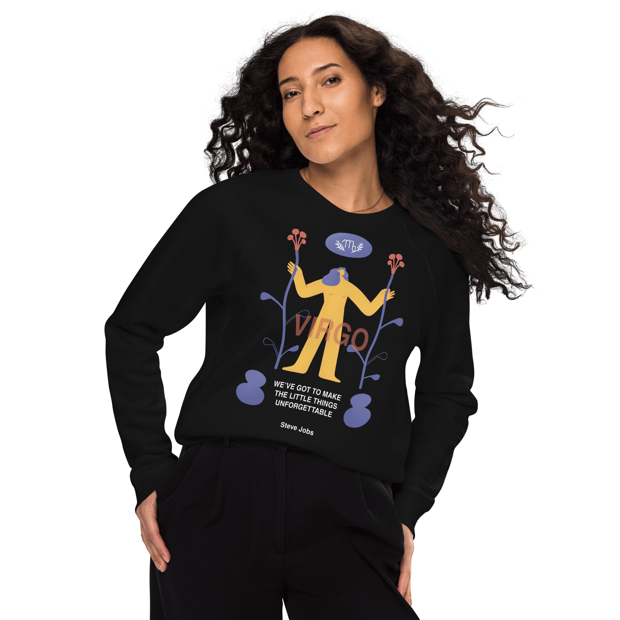 Virgo Unisex Organic Raglan Sweatshirt - Steve Jobs Edition - 