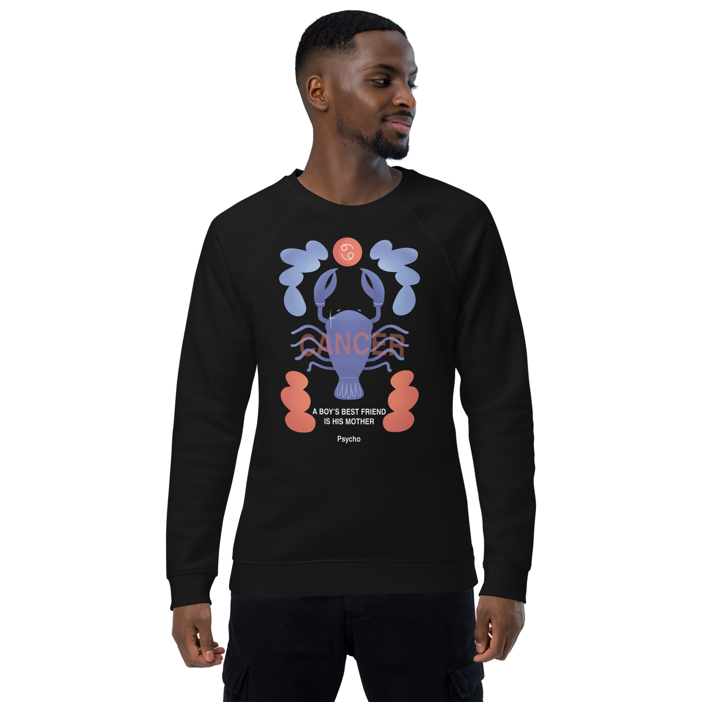 Cancer Unisex Organic Raglan Sweatshirt - Psycho Edition