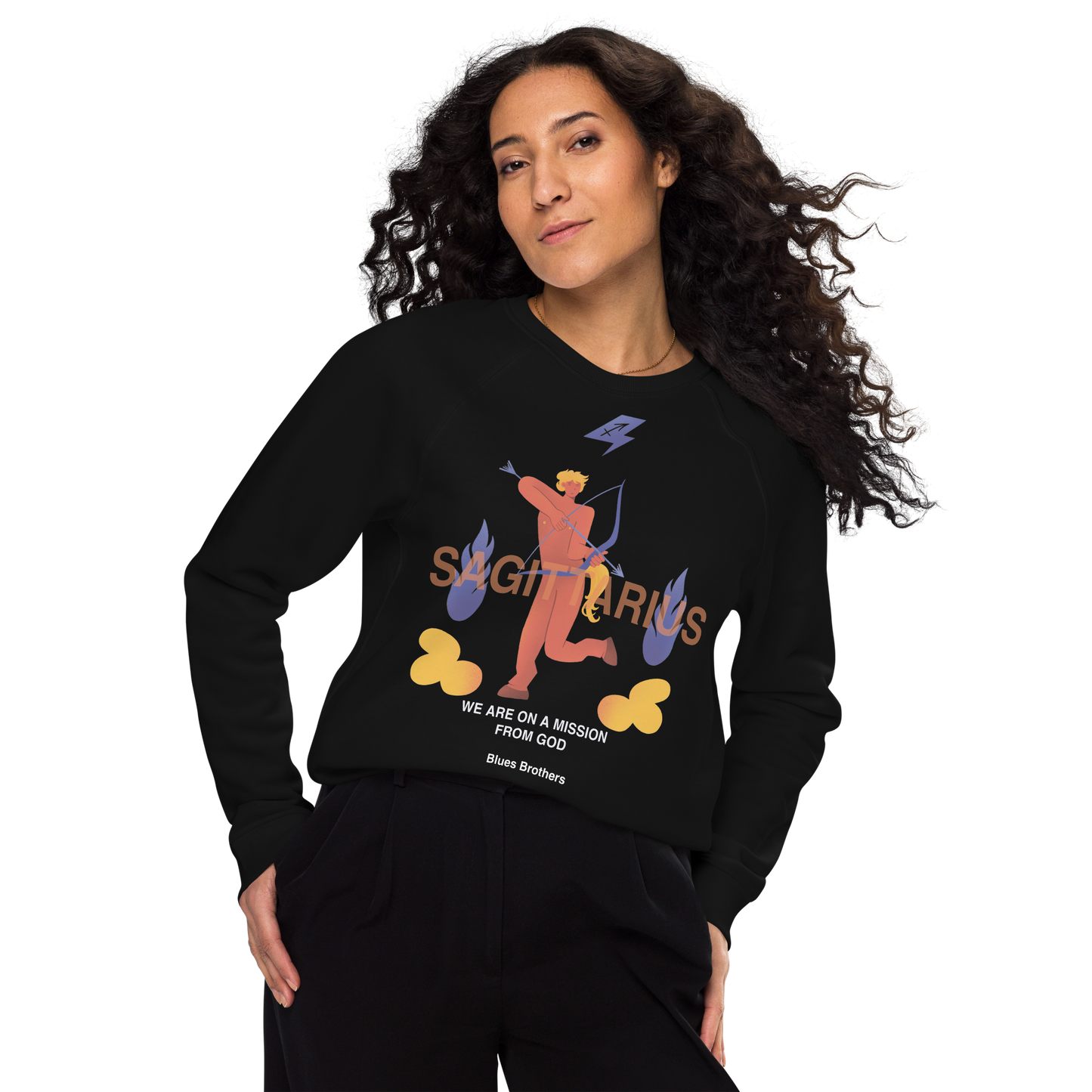 Sagittarius Unisex Organic Raglan Sweatshirt - The Blues Brothers Edition