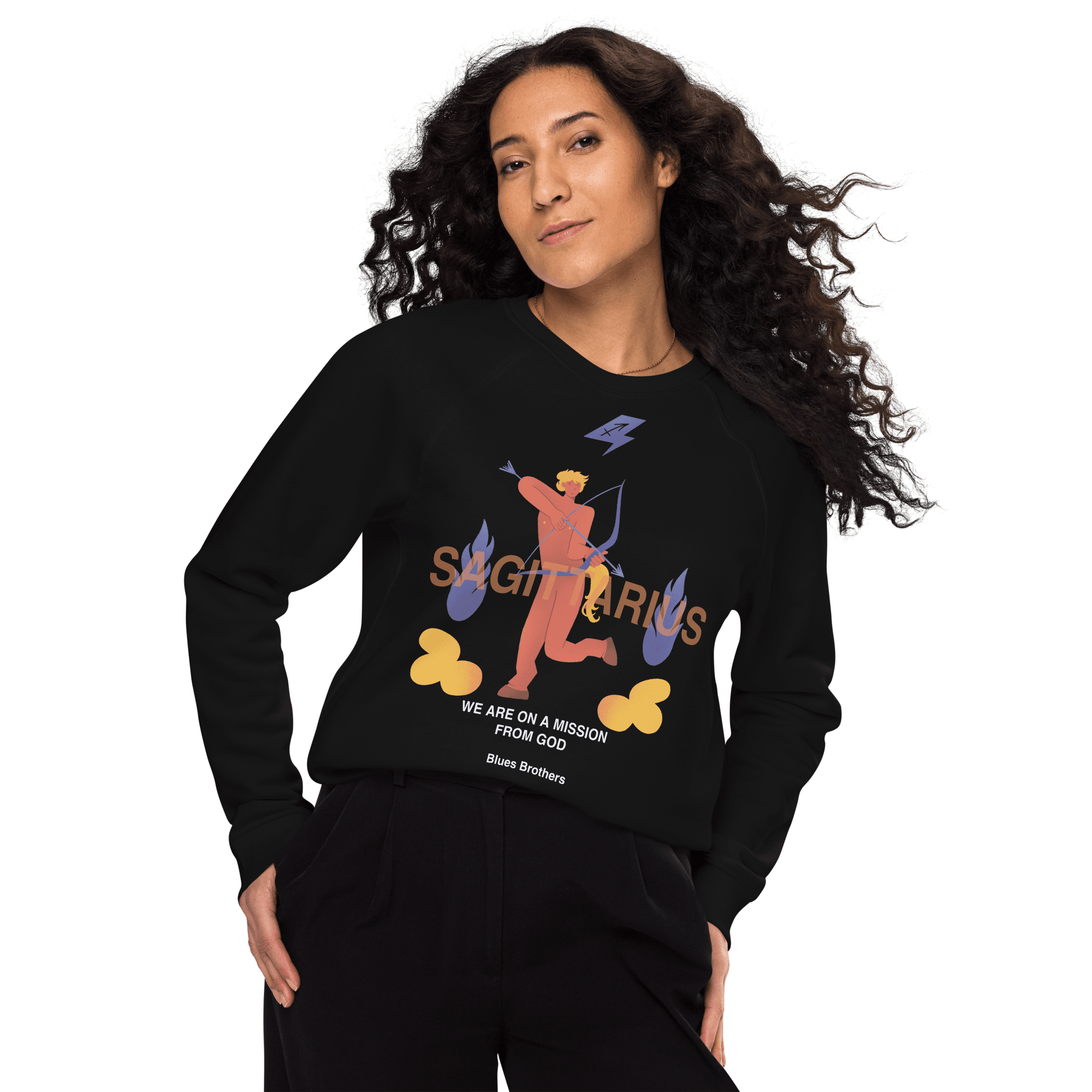 Sagittarius Unisex Organic Raglan Sweatshirt - The Blues Brothers Edition - 