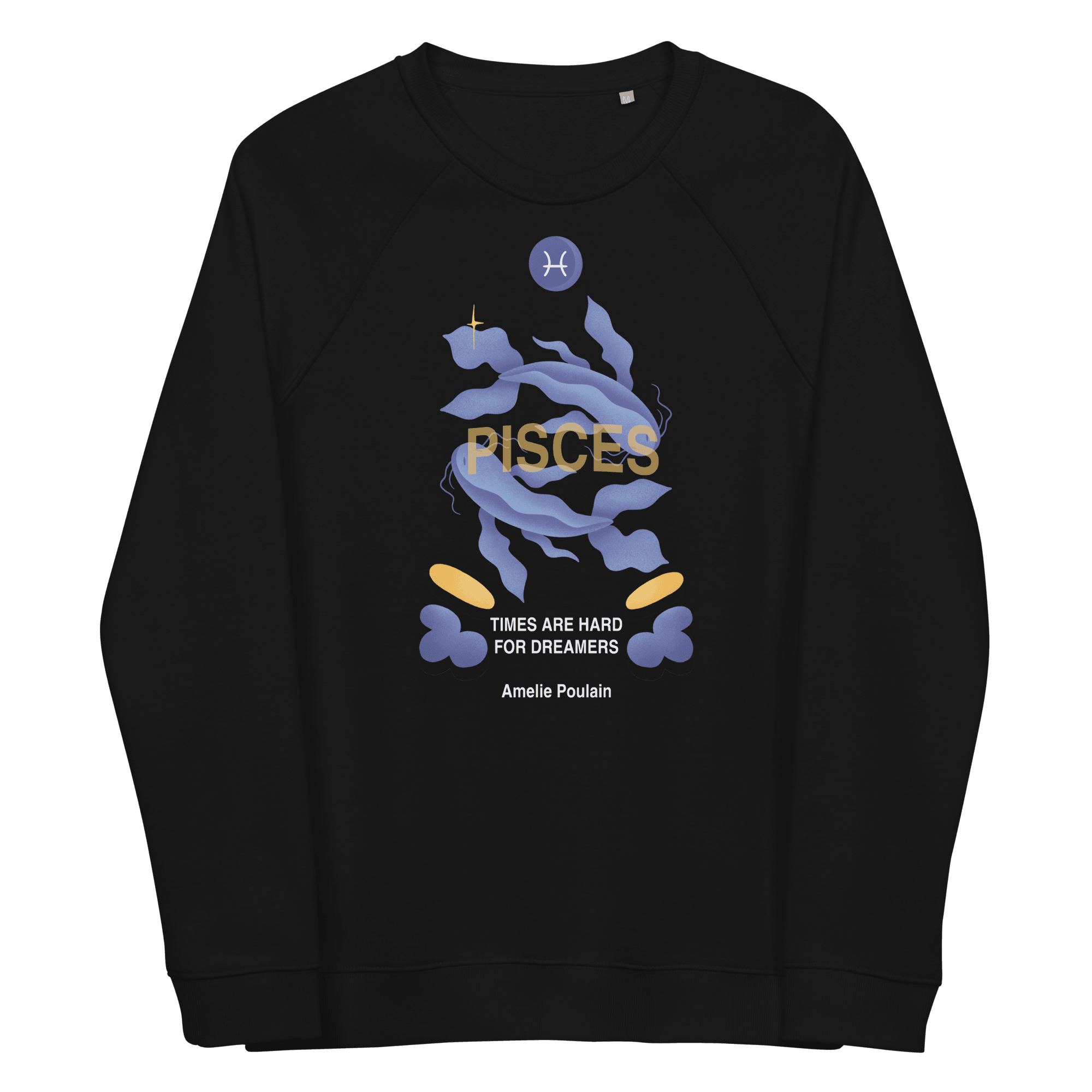 Pisces Unisex Organic Raglan Sweatshirt - Amelie Poulain Edition - 