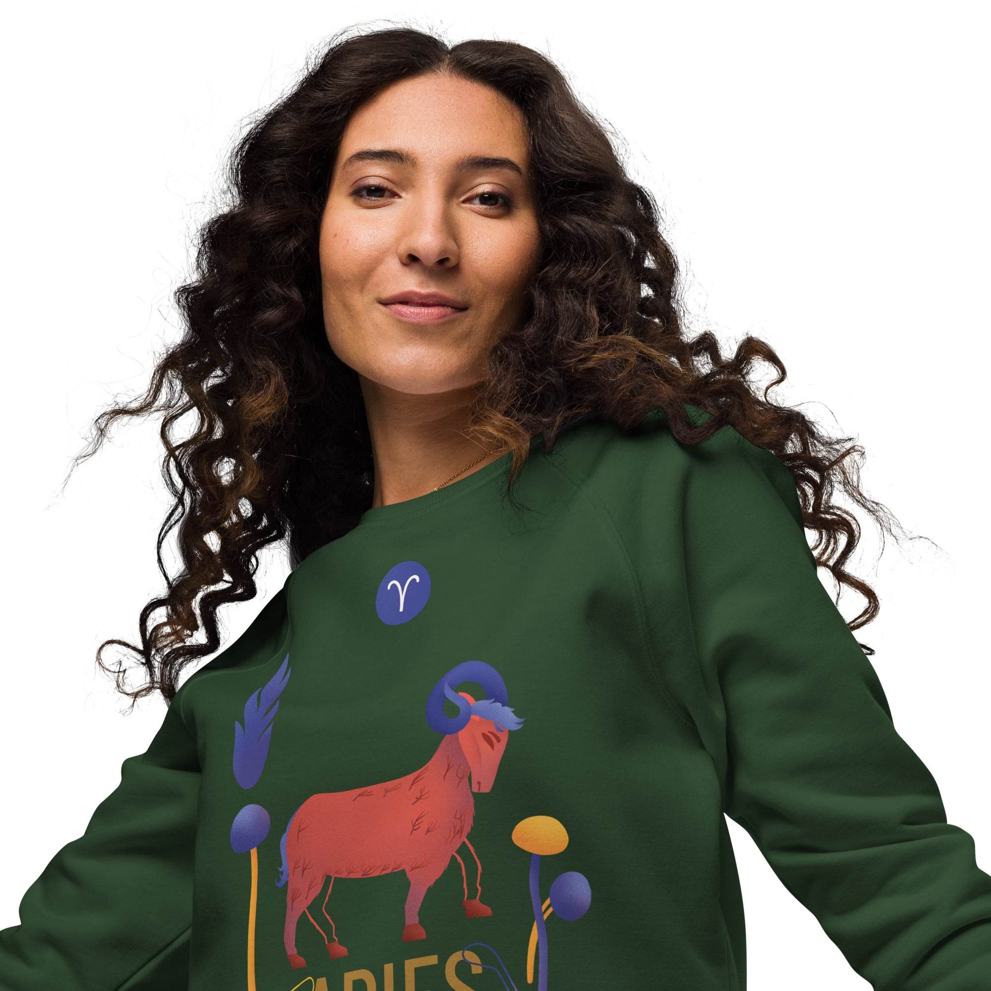 Aries Unisex Organic Raglan Sweatshirt Raw - 