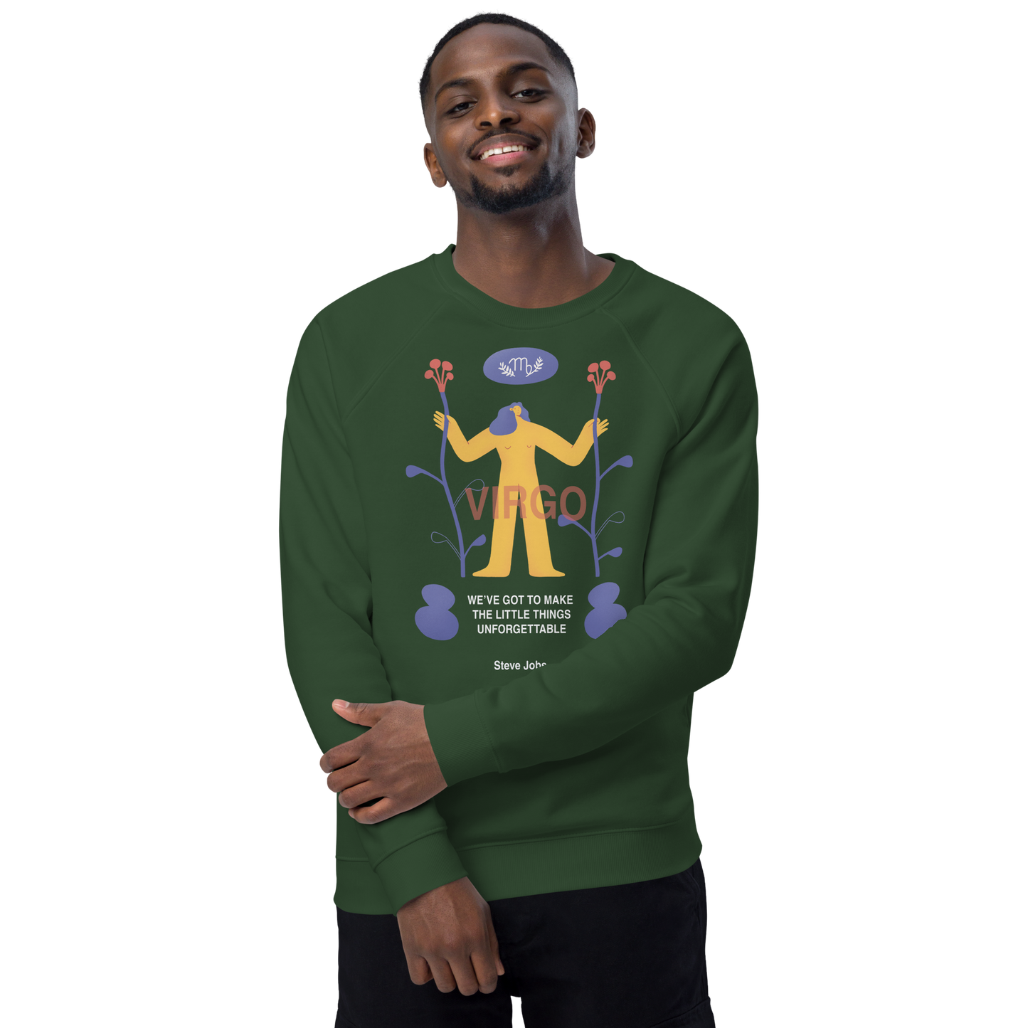 Virgo Unisex Organic Raglan Sweatshirt - Steve Jobs Edition