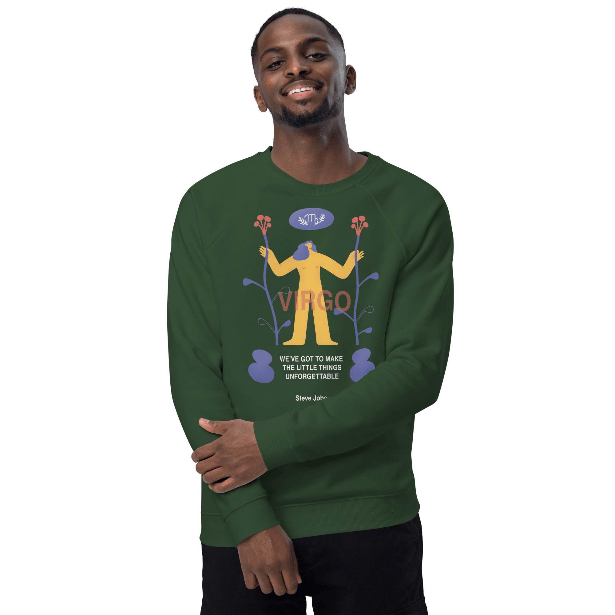 Virgo Unisex Organic Raglan Sweatshirt - Steve Jobs Edition - 