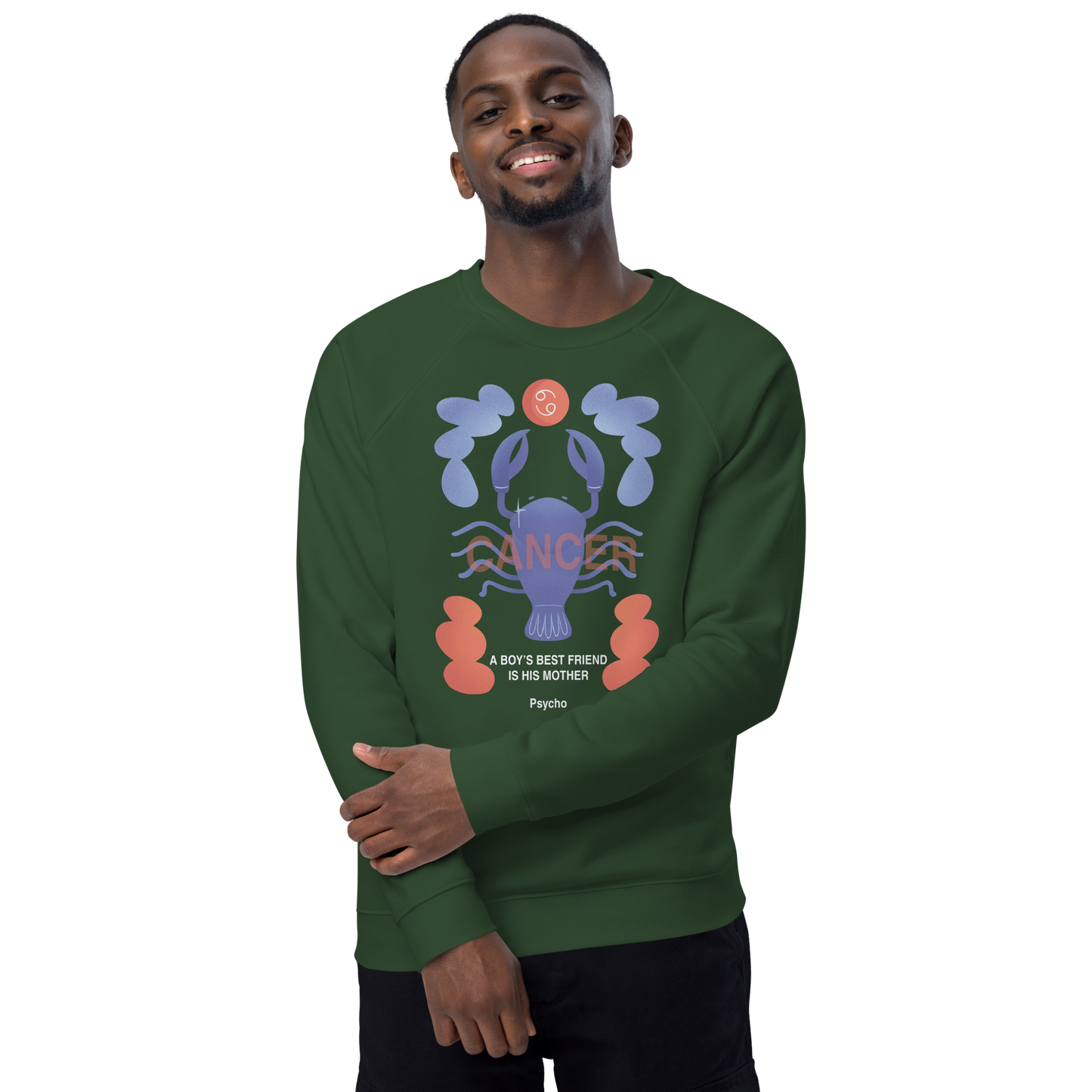 Cancer Unisex Organic Raglan Sweatshirt - Psycho Edition